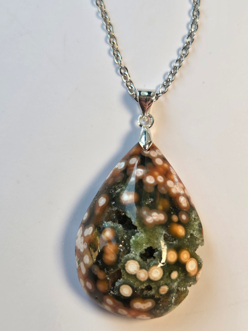 orbicular ocean jasper pendant