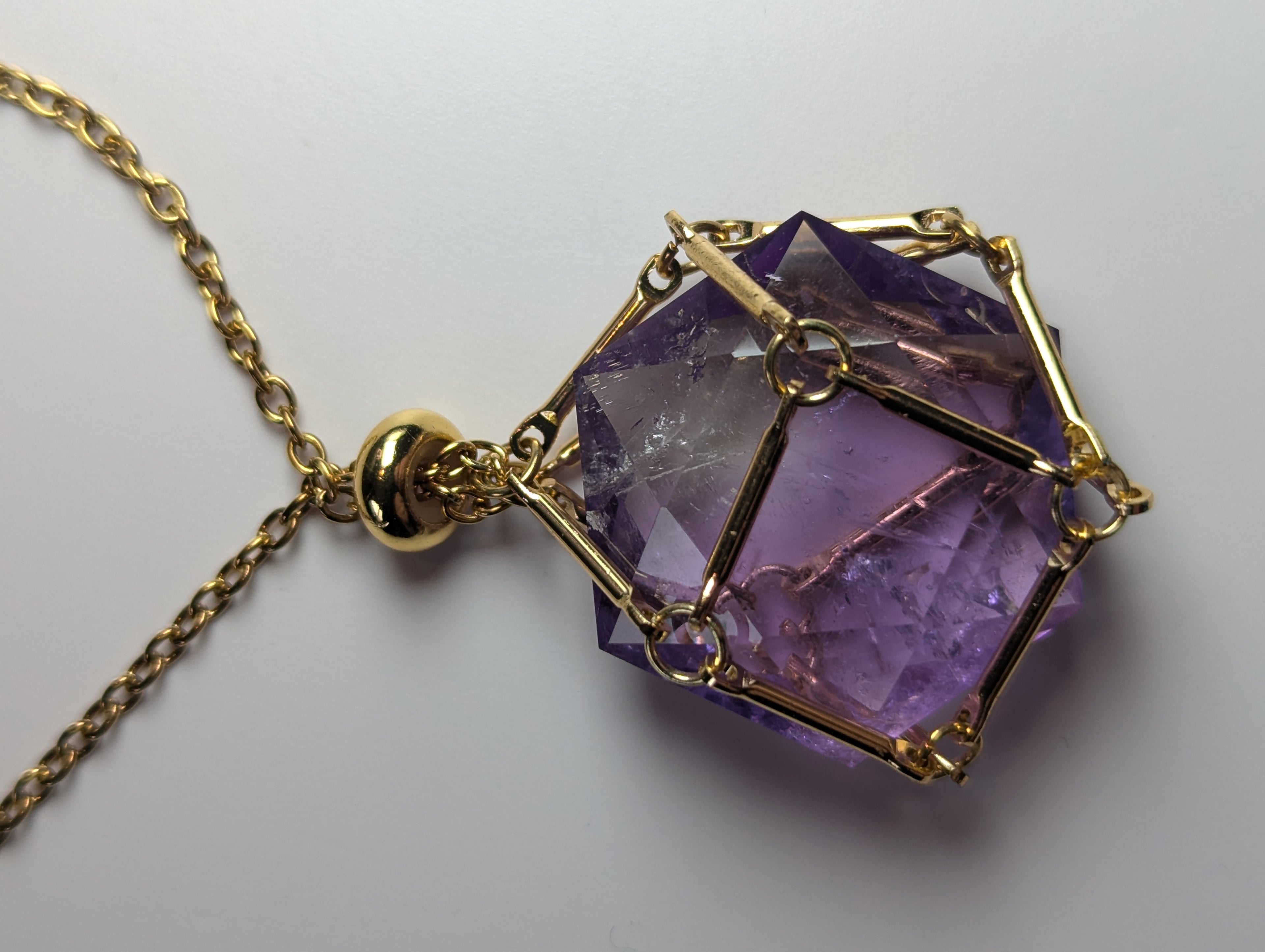 Grade AA Amethyst crystal necklace