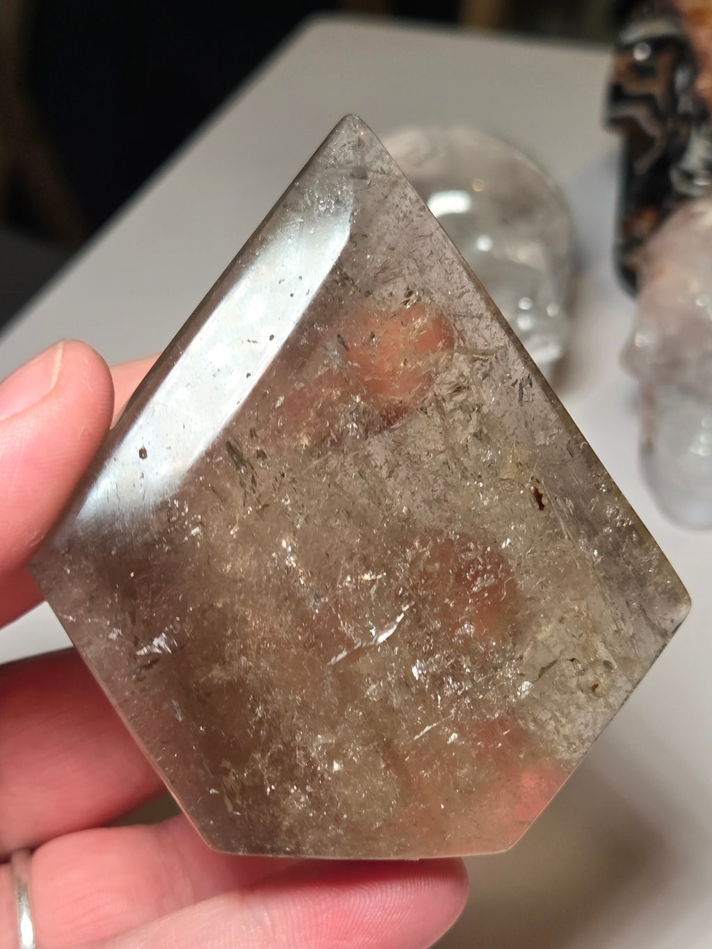 Smoky Quartz crystal Diamond tower