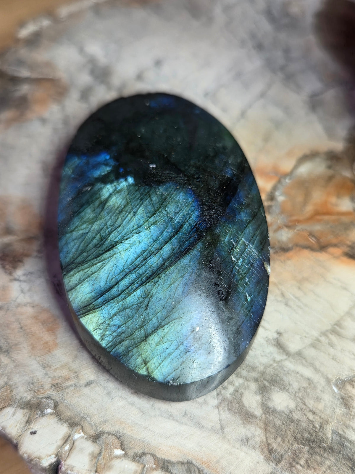 Labradorite crystal palm stone