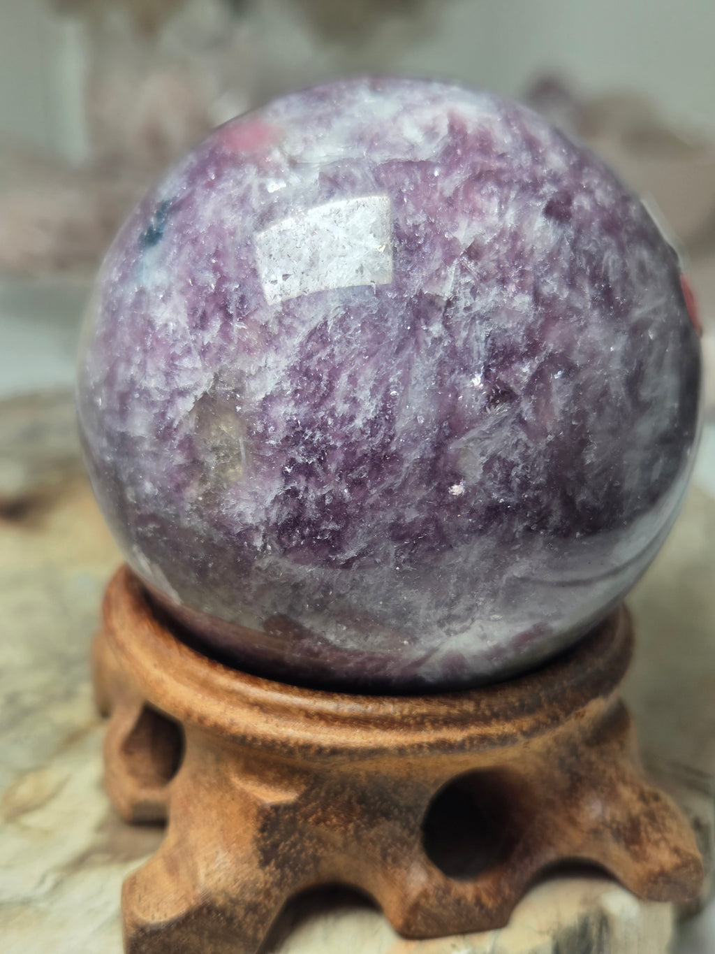 Beautiful  unicorn  stone crystal  sphere 5.5cm