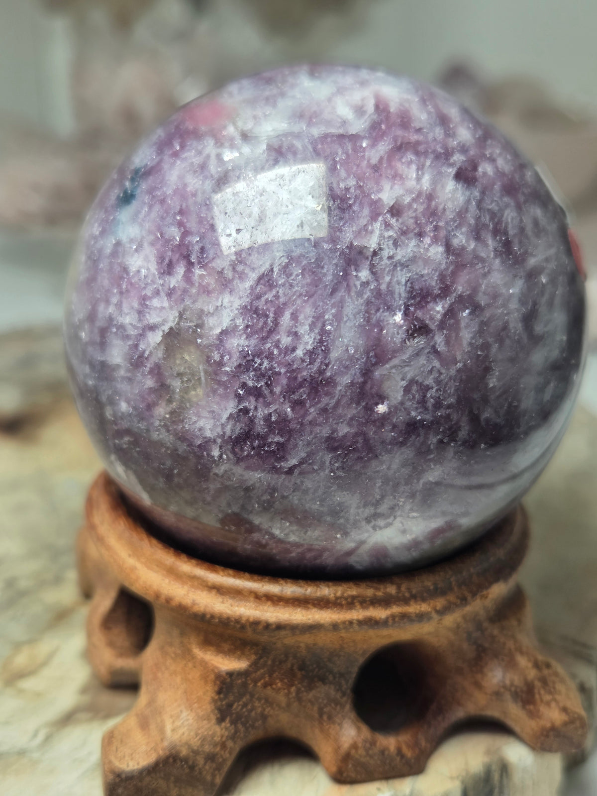Beautiful  unicorn  stone crystal  sphere 5.5cm