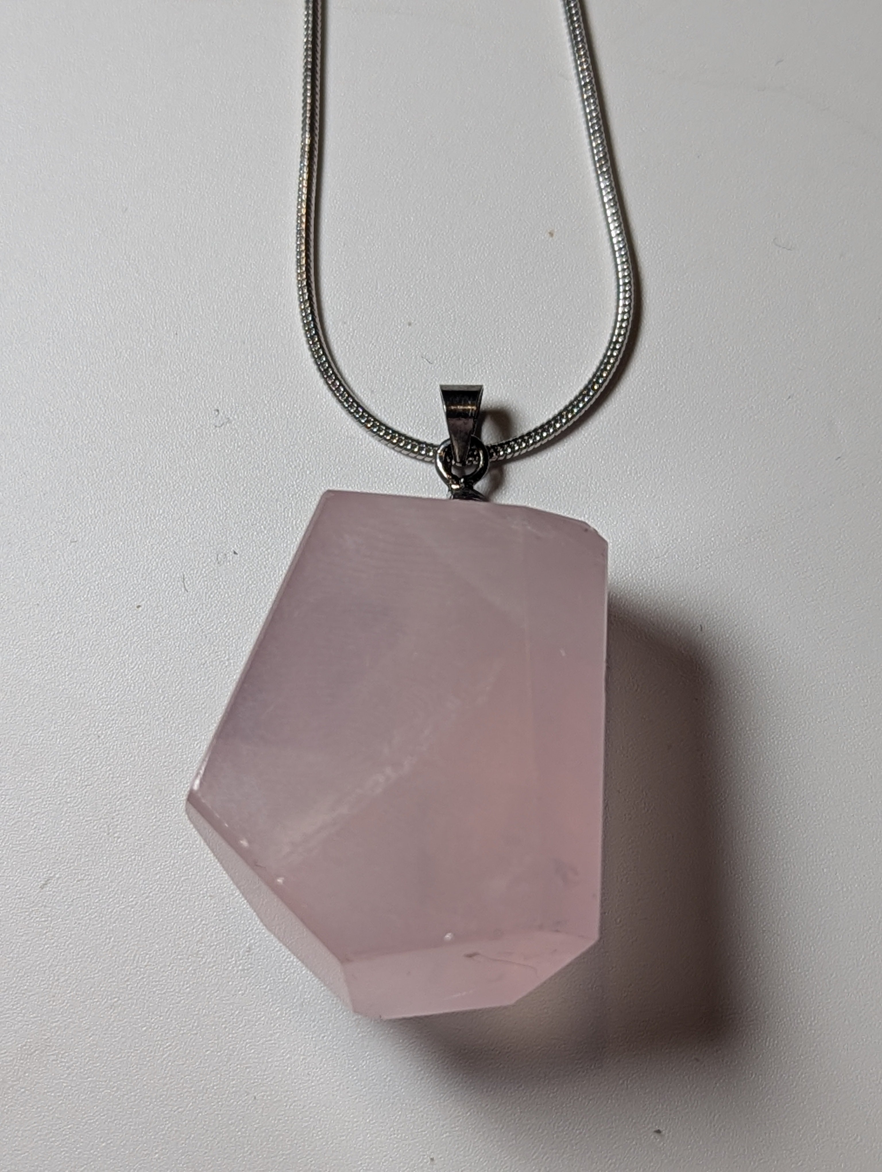 Rose quartz crystal handmade necklace