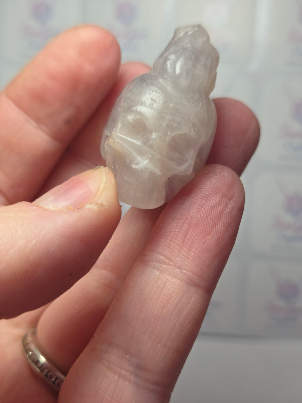 Amethyst crystal rocker skull