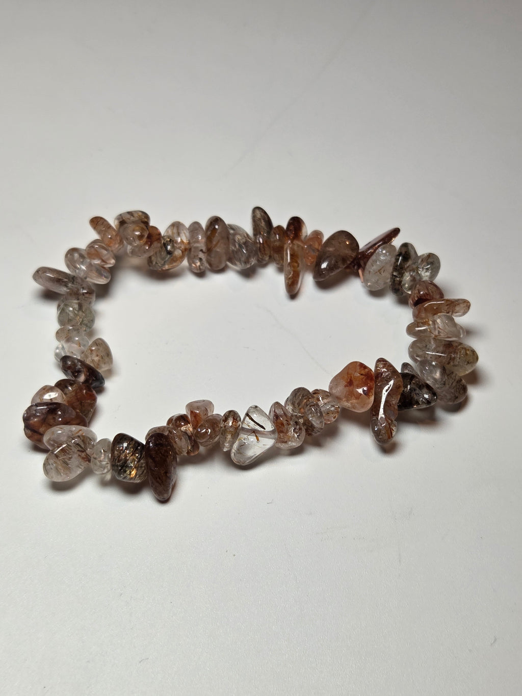 Copper rutile crystal bracelet