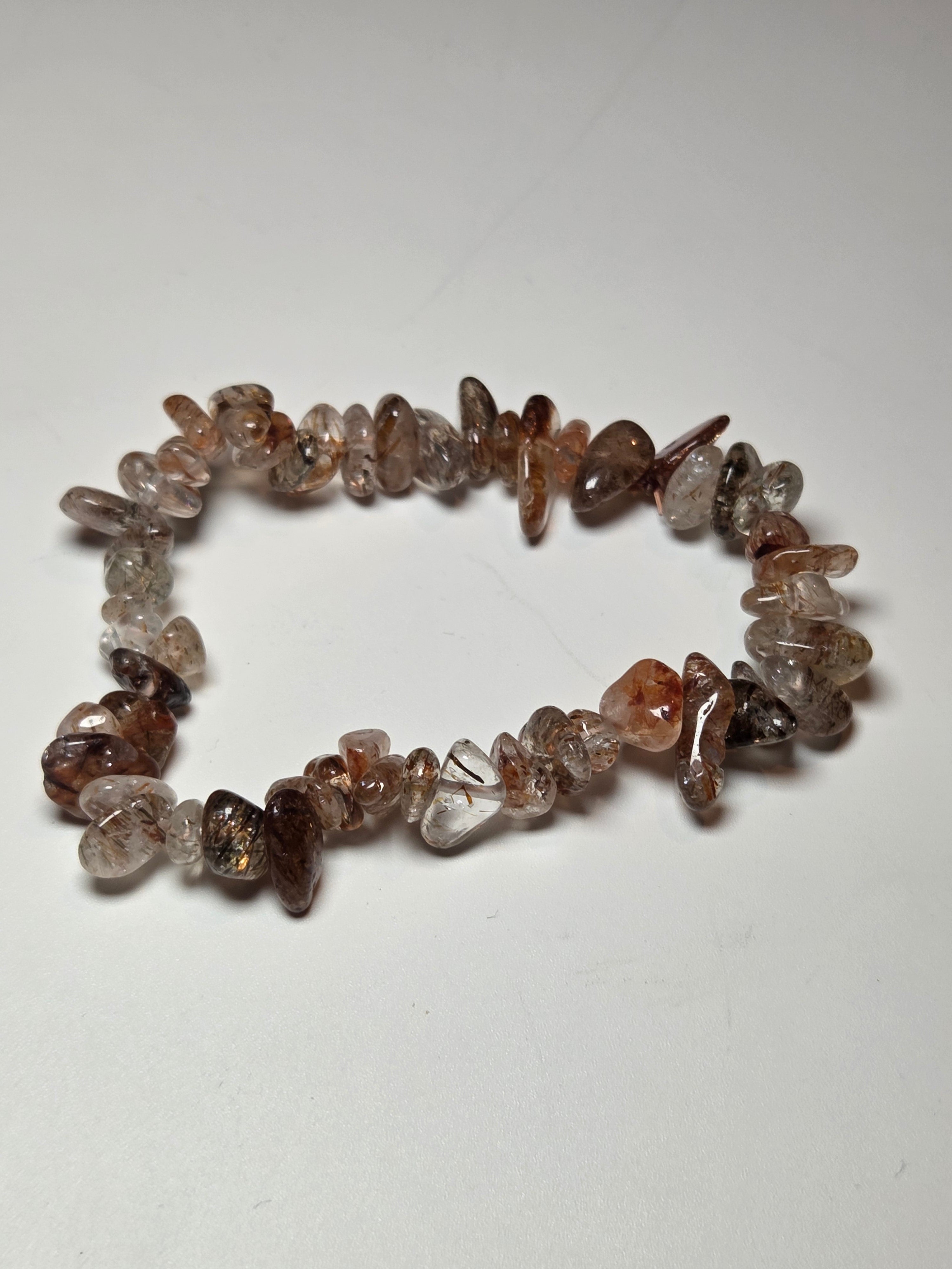 Copper rutile crystal bracelet