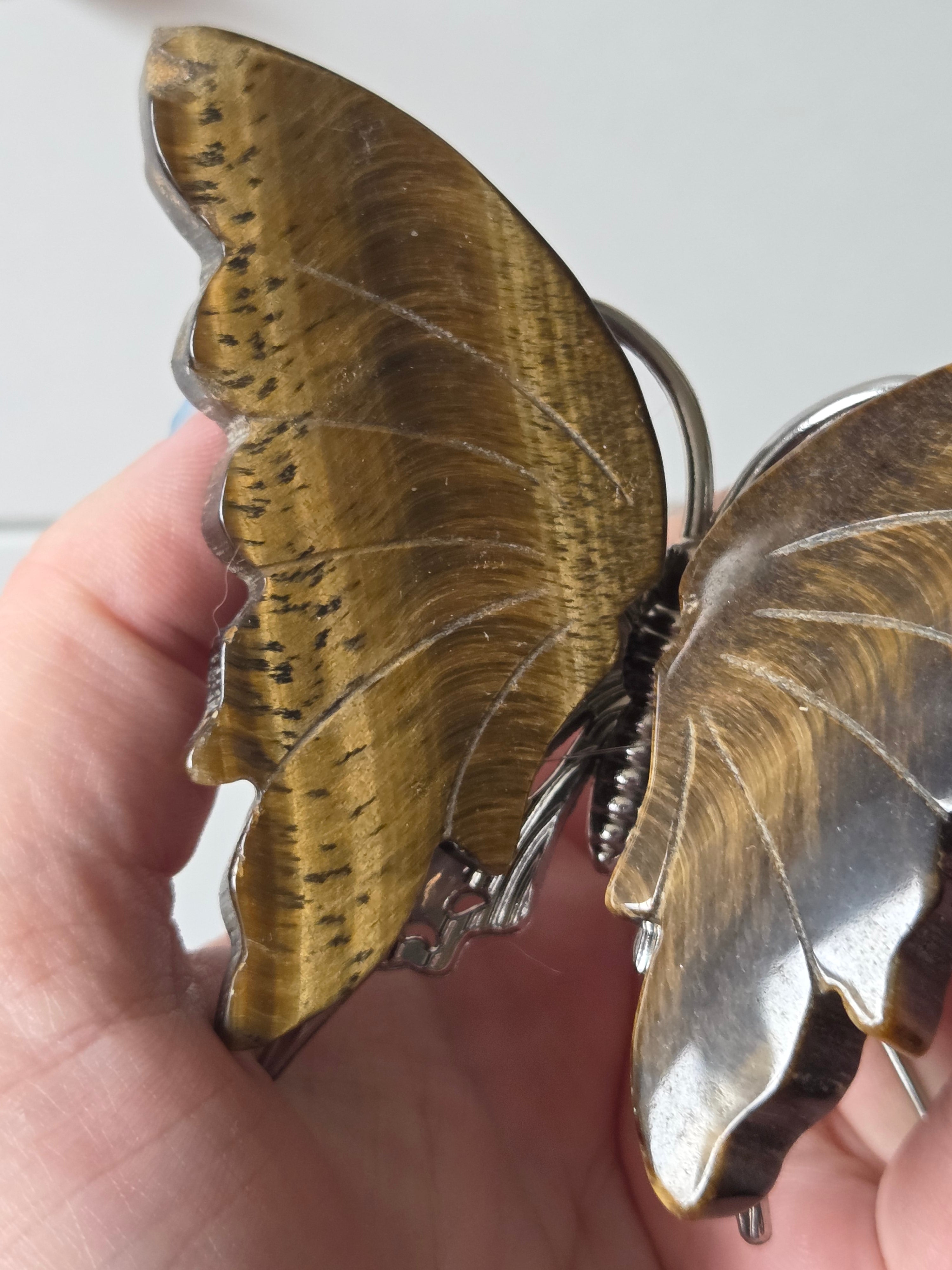 Tigers eye crystal butterfly carving