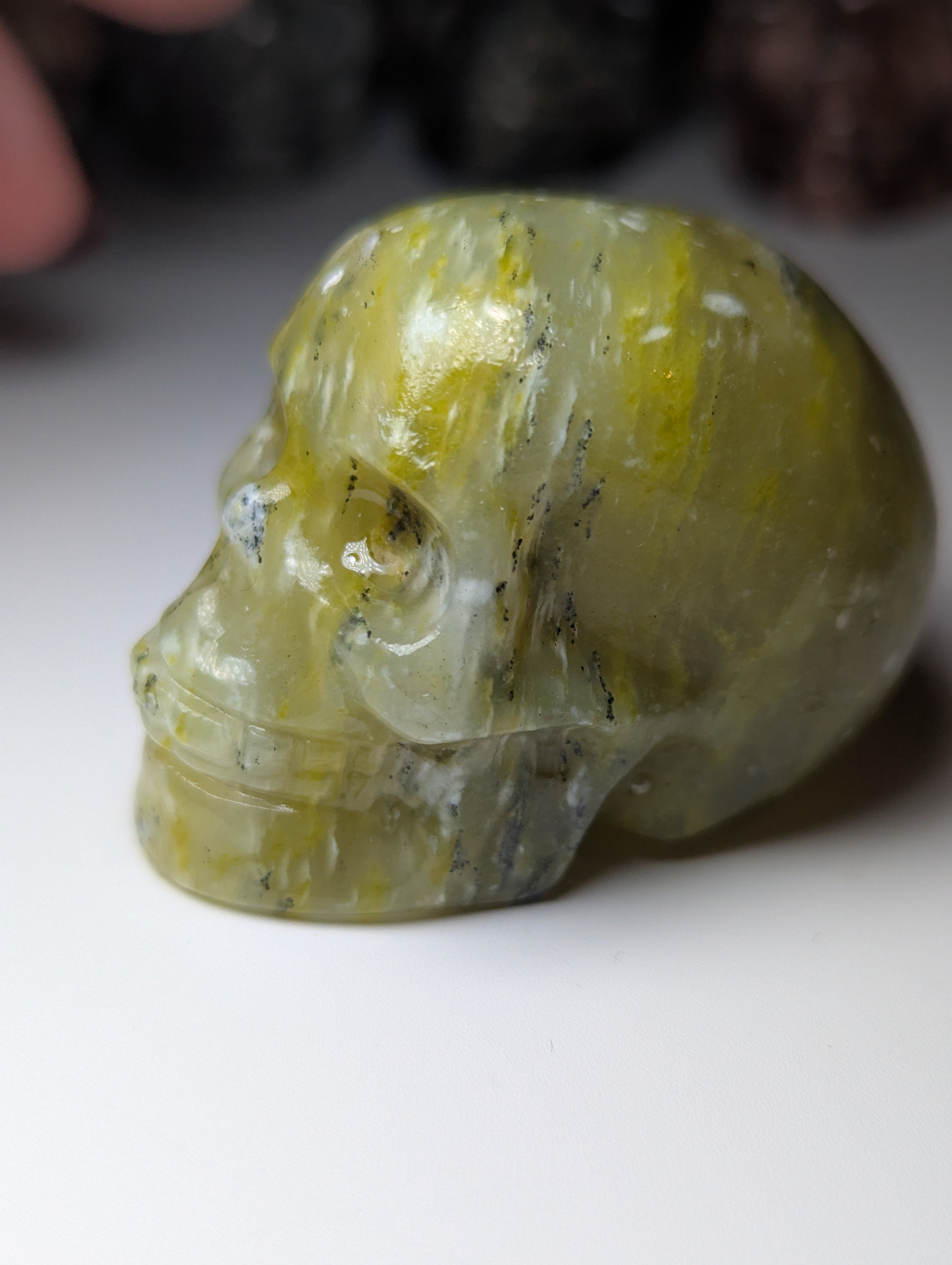 Light Green jade crystal skull