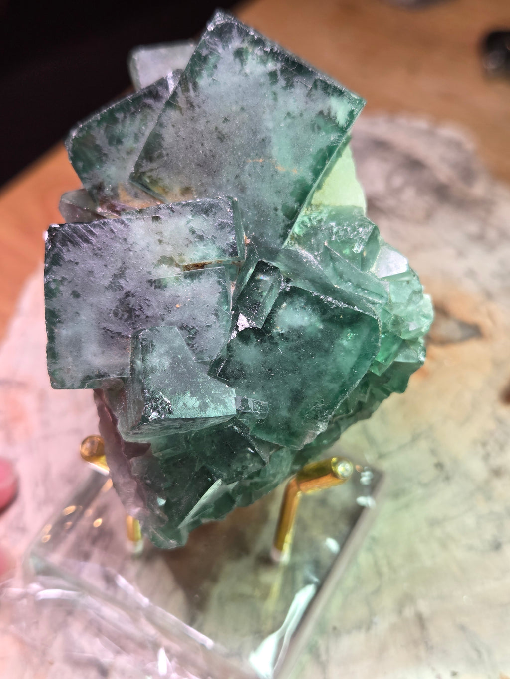 Beautiful crystal Flourite specimen with Stand