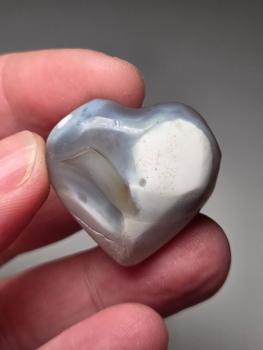 Orca Agate crystal heart carving