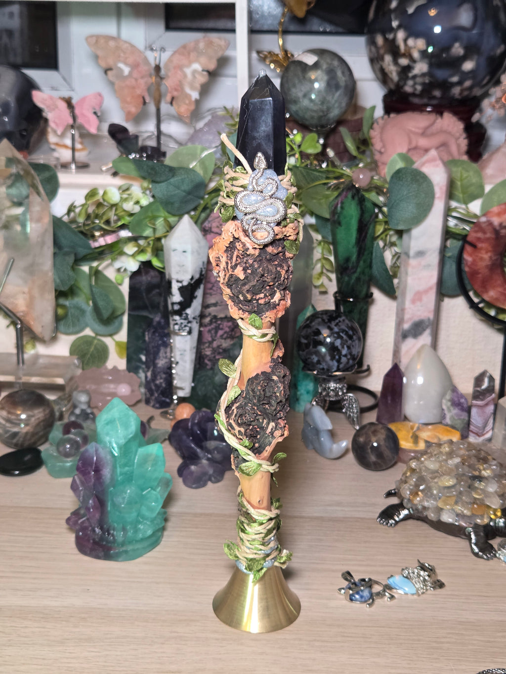 Crystal wand with bell