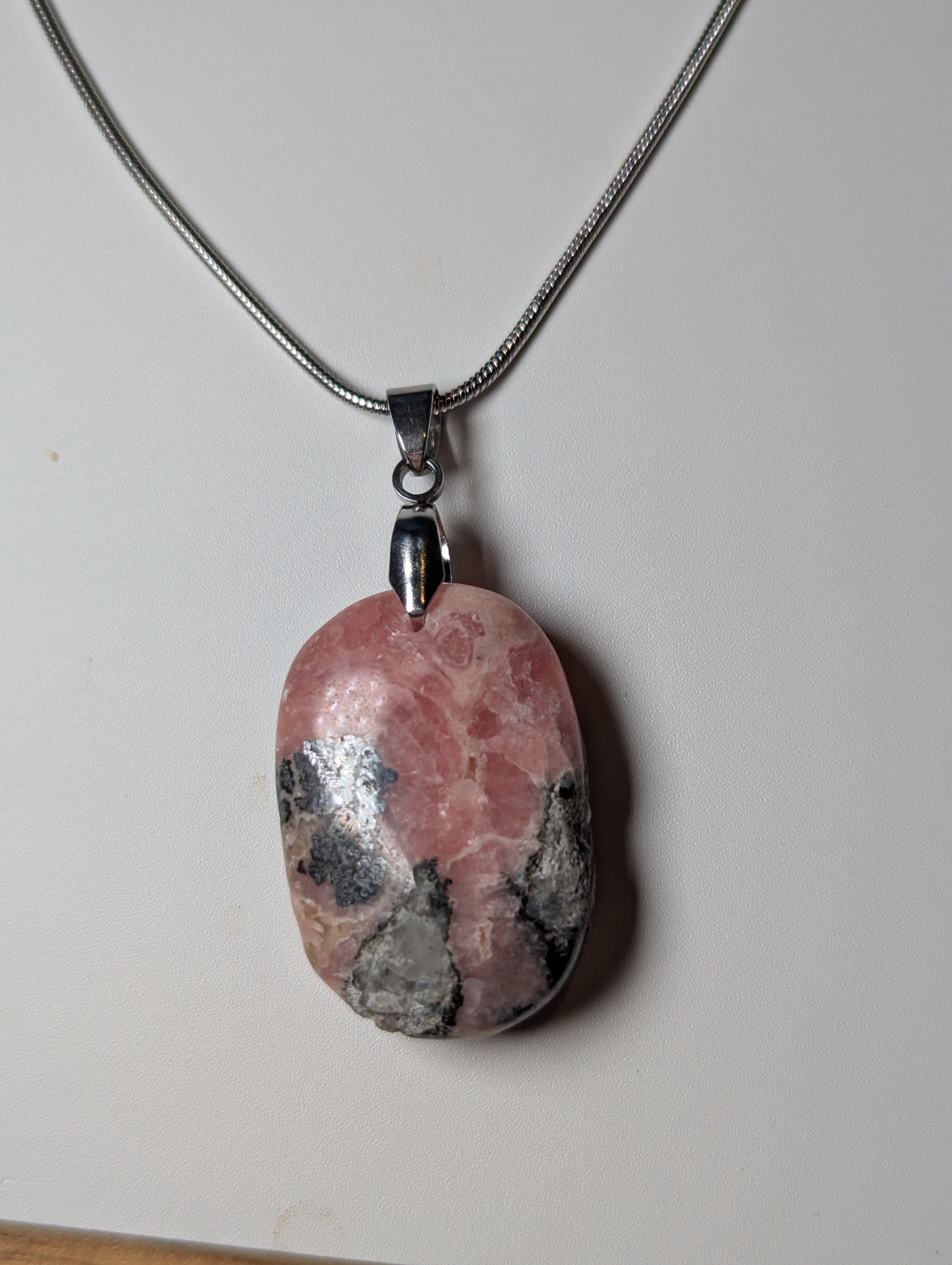 Rhodochrosite crystal handmade necklace