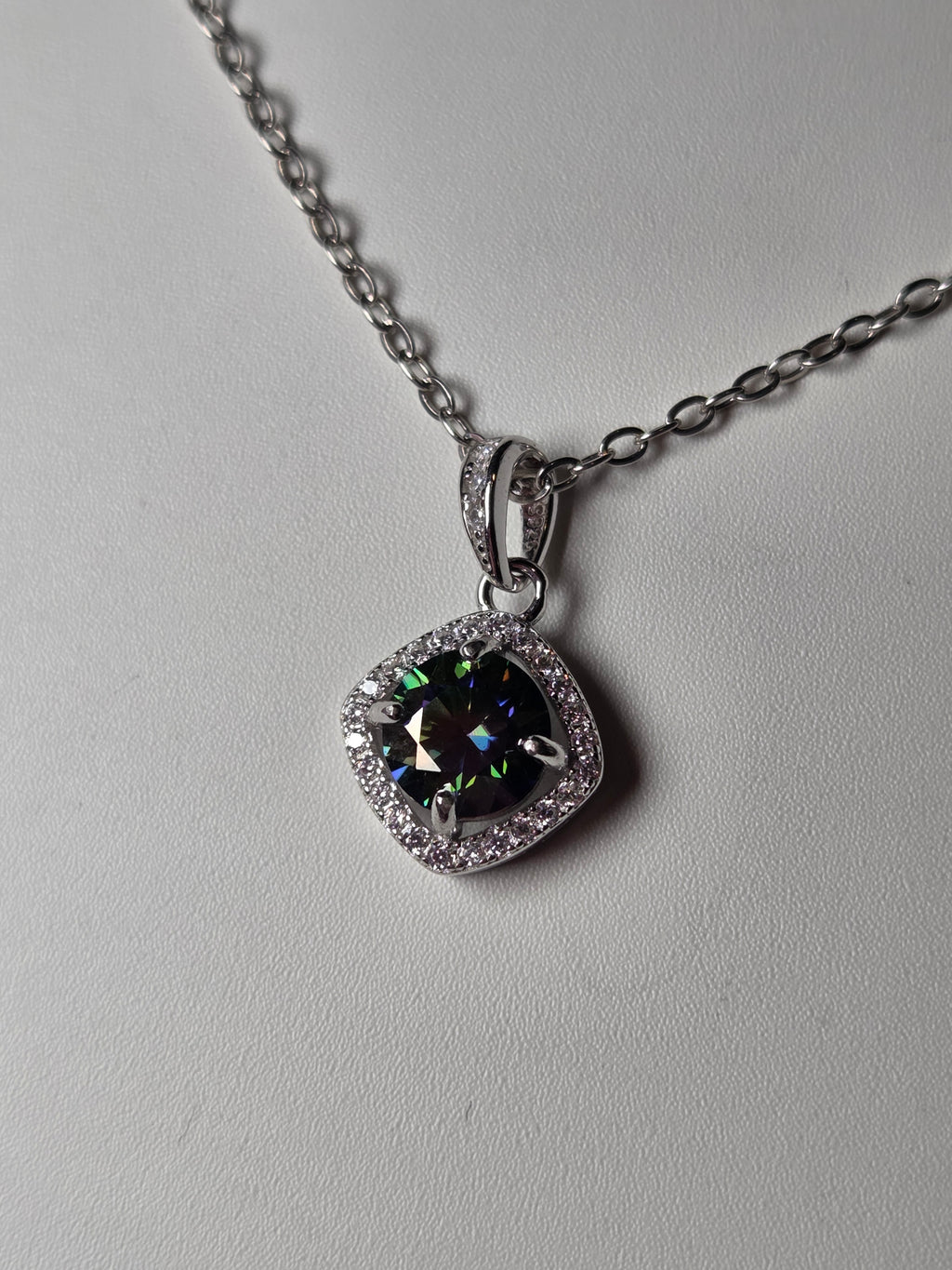 Moissanite diamond necklace