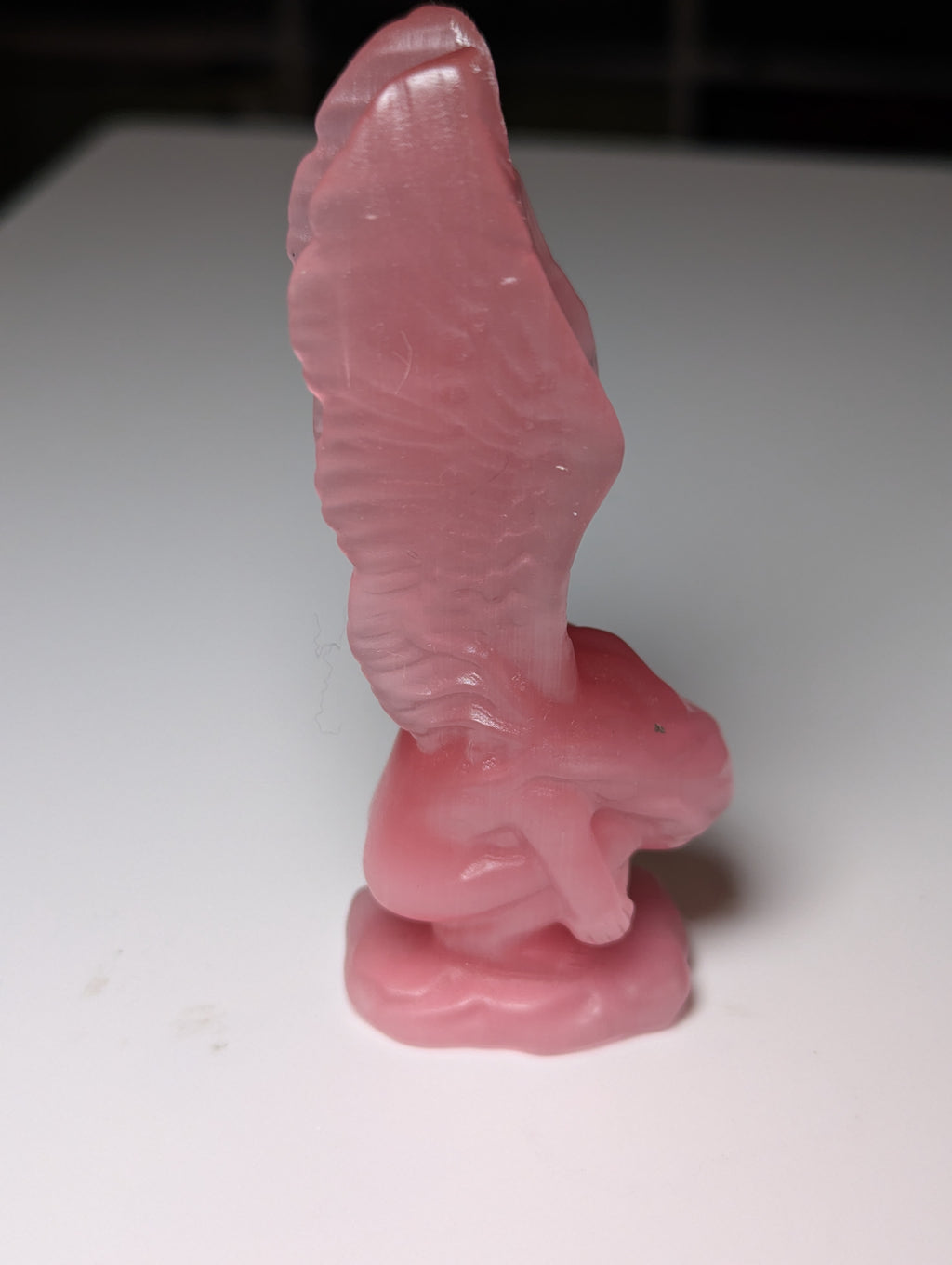 Pink Cats eye crystal fallen Angel carving