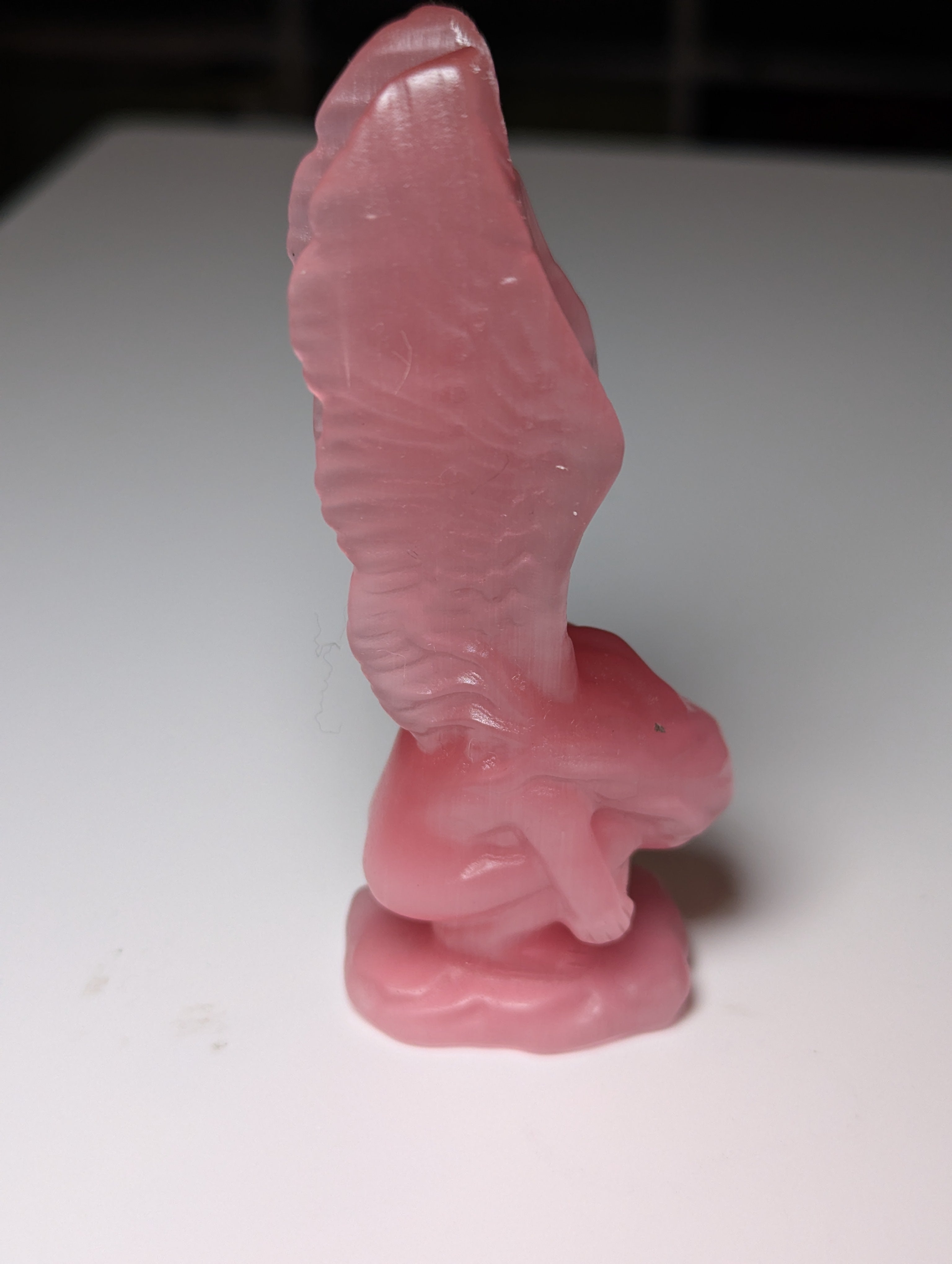 Pink Cats eye crystal fallen Angel carving