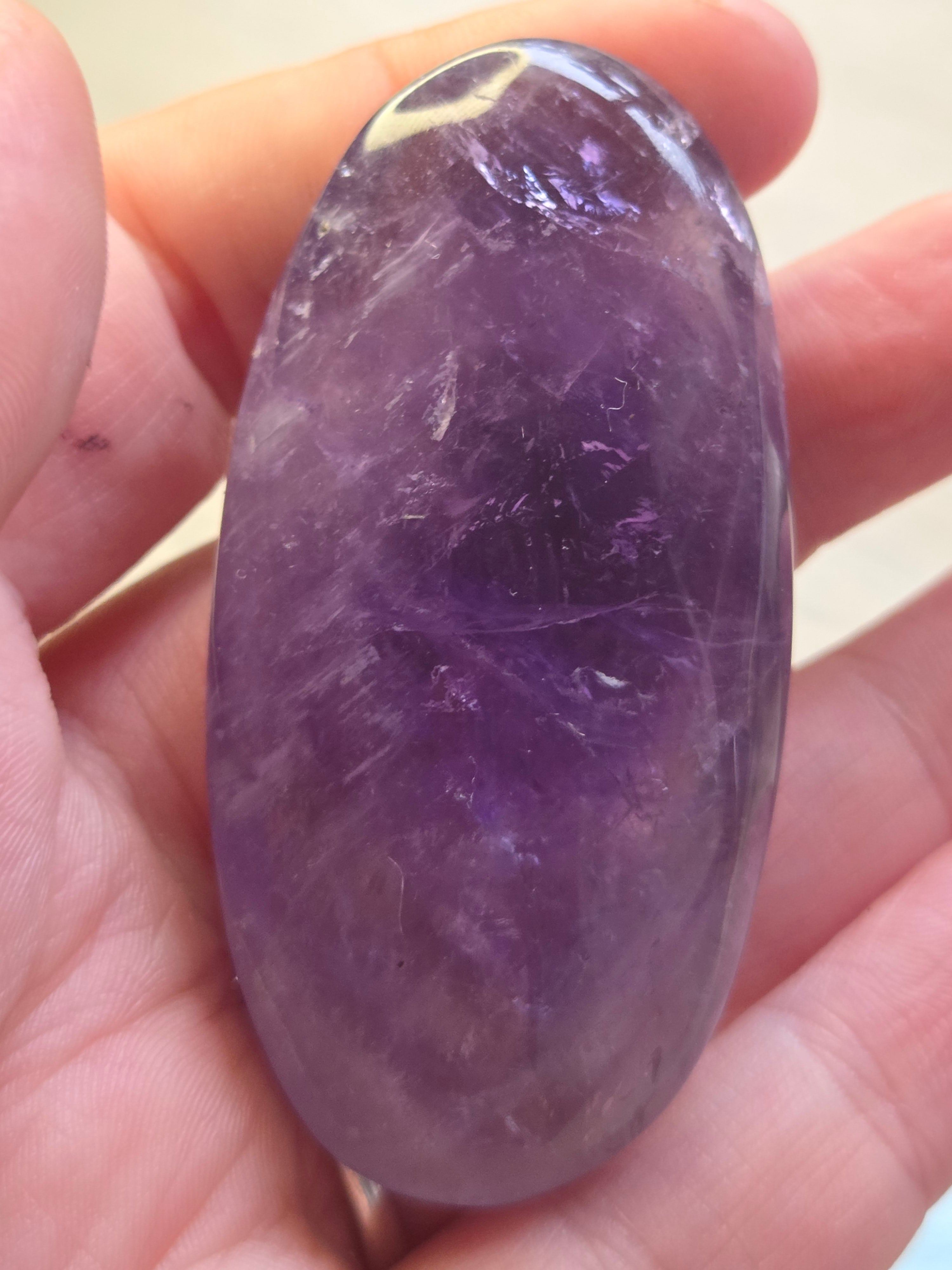 GRADE AA Amethyst crystal palm stone