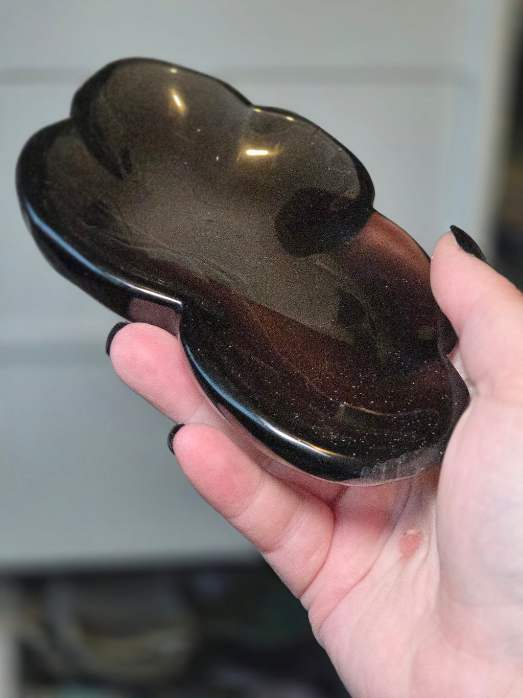 Ice obsidian crystal large bowl