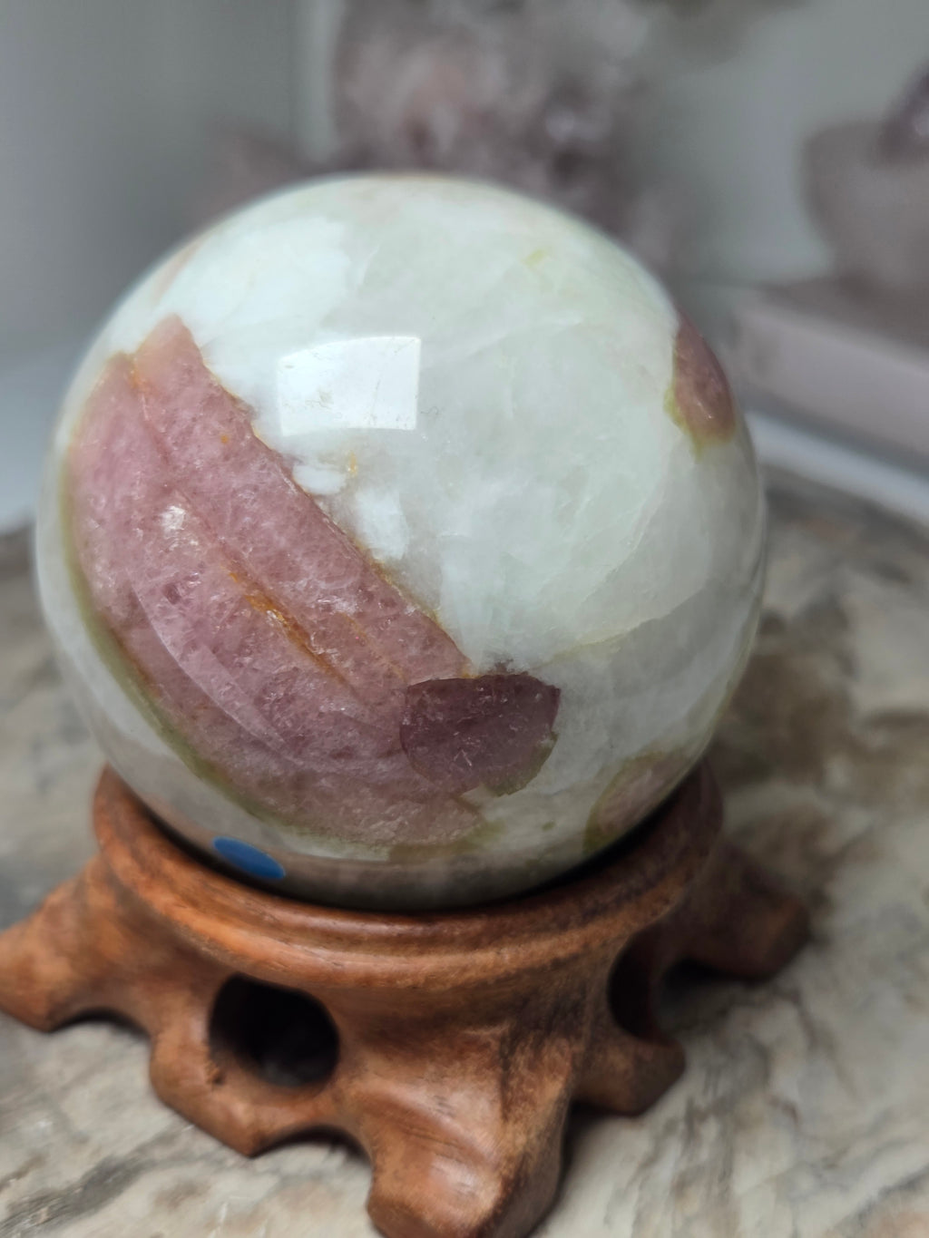 Pink Tourmaline crystal sphere Grade AA