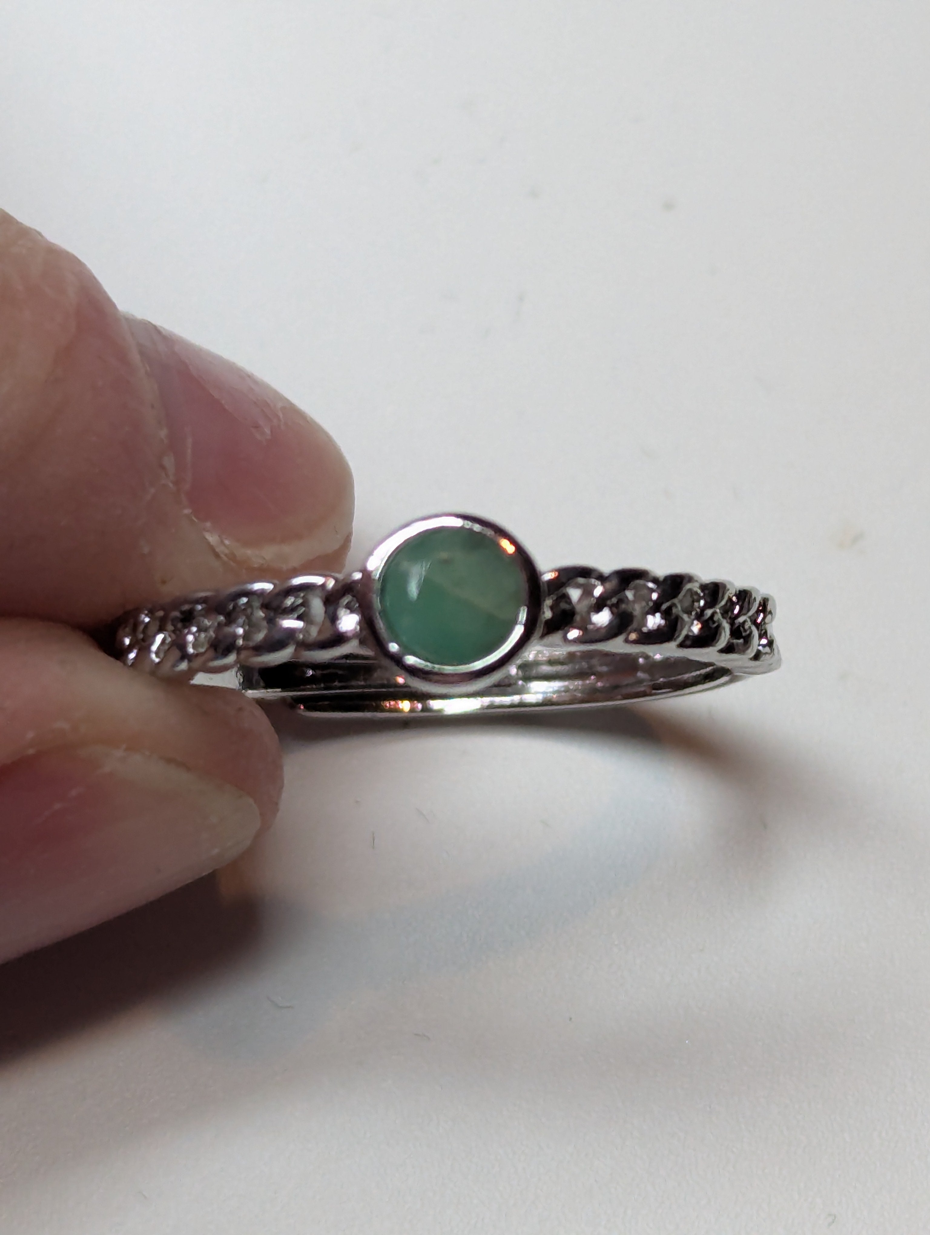Green Aventurine crystal Adjustable ring