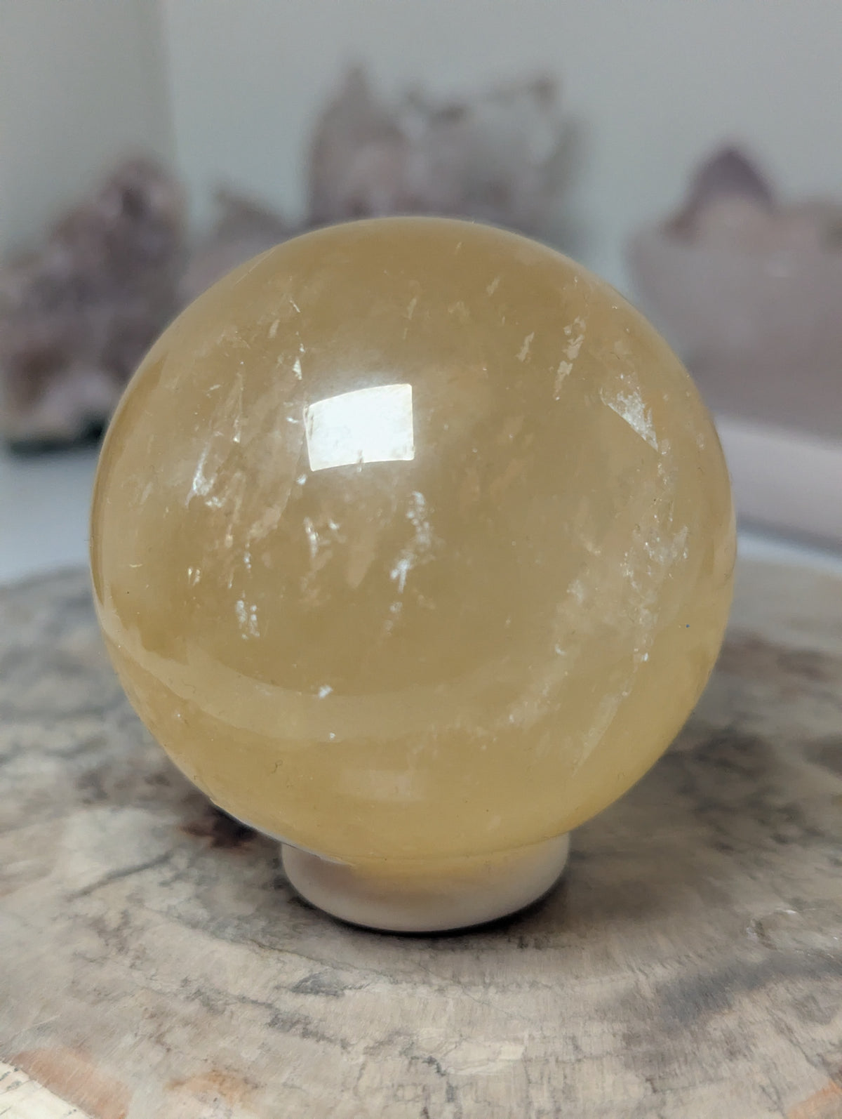 Honey Comb calcite crystal sphere