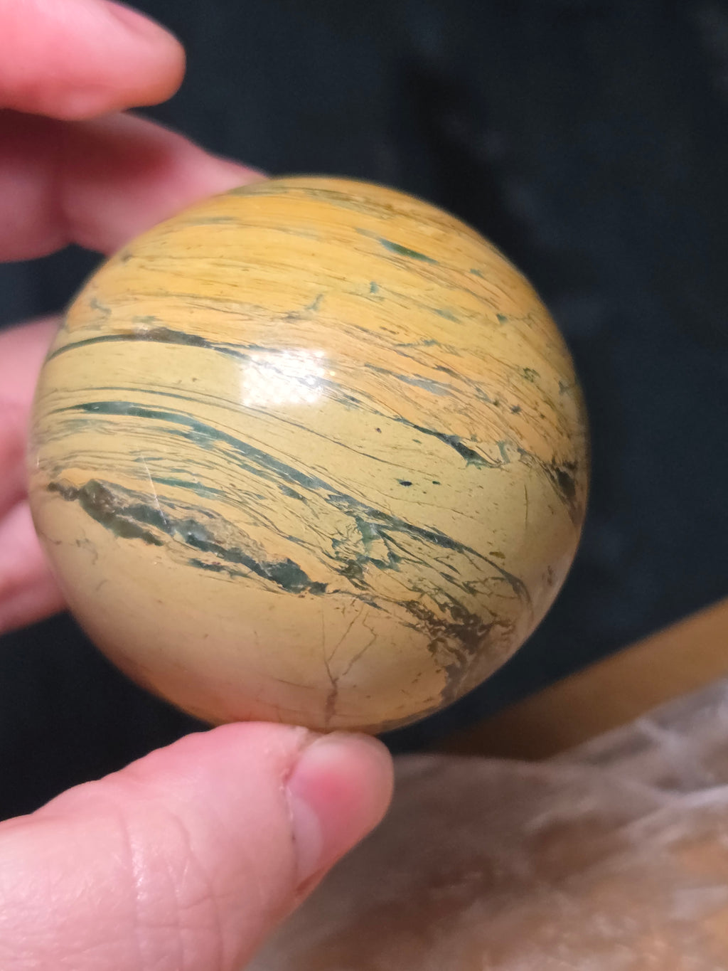 Lemon jade crystal sphere