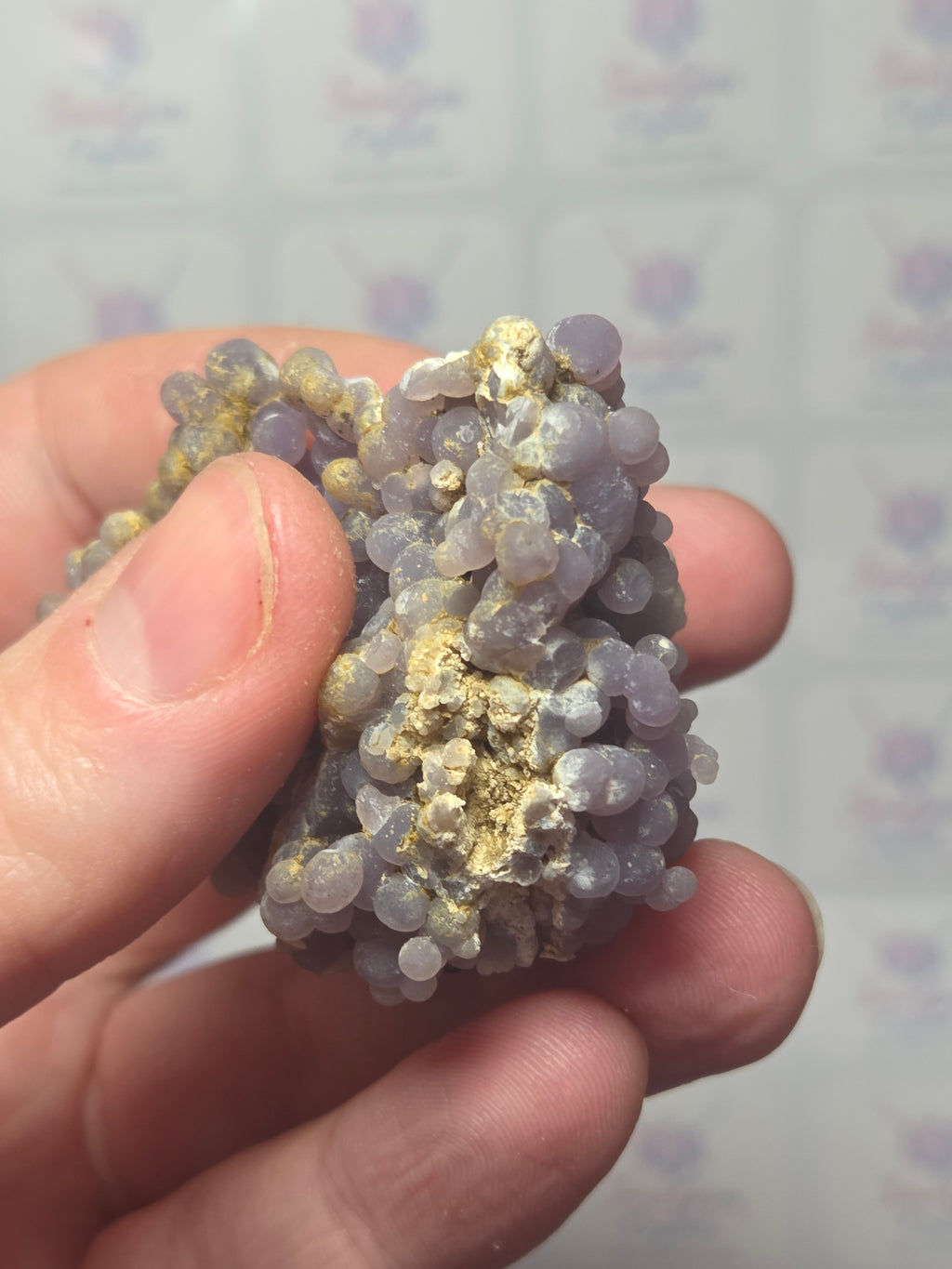 Beautiful rare grape agate specimen with box