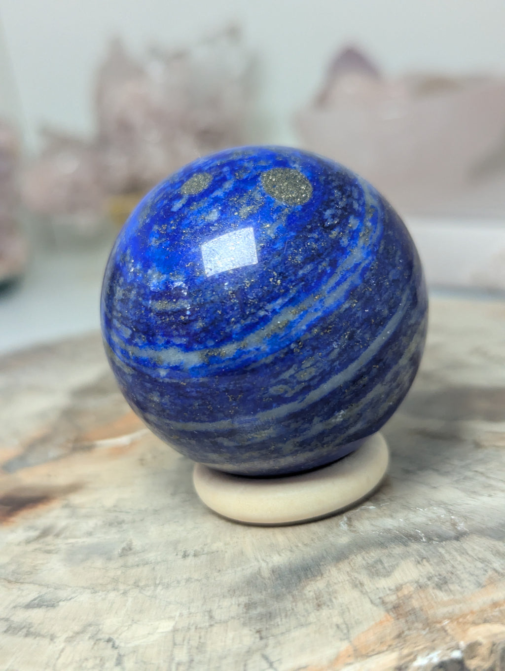 Lapis lazuli crystal sphere