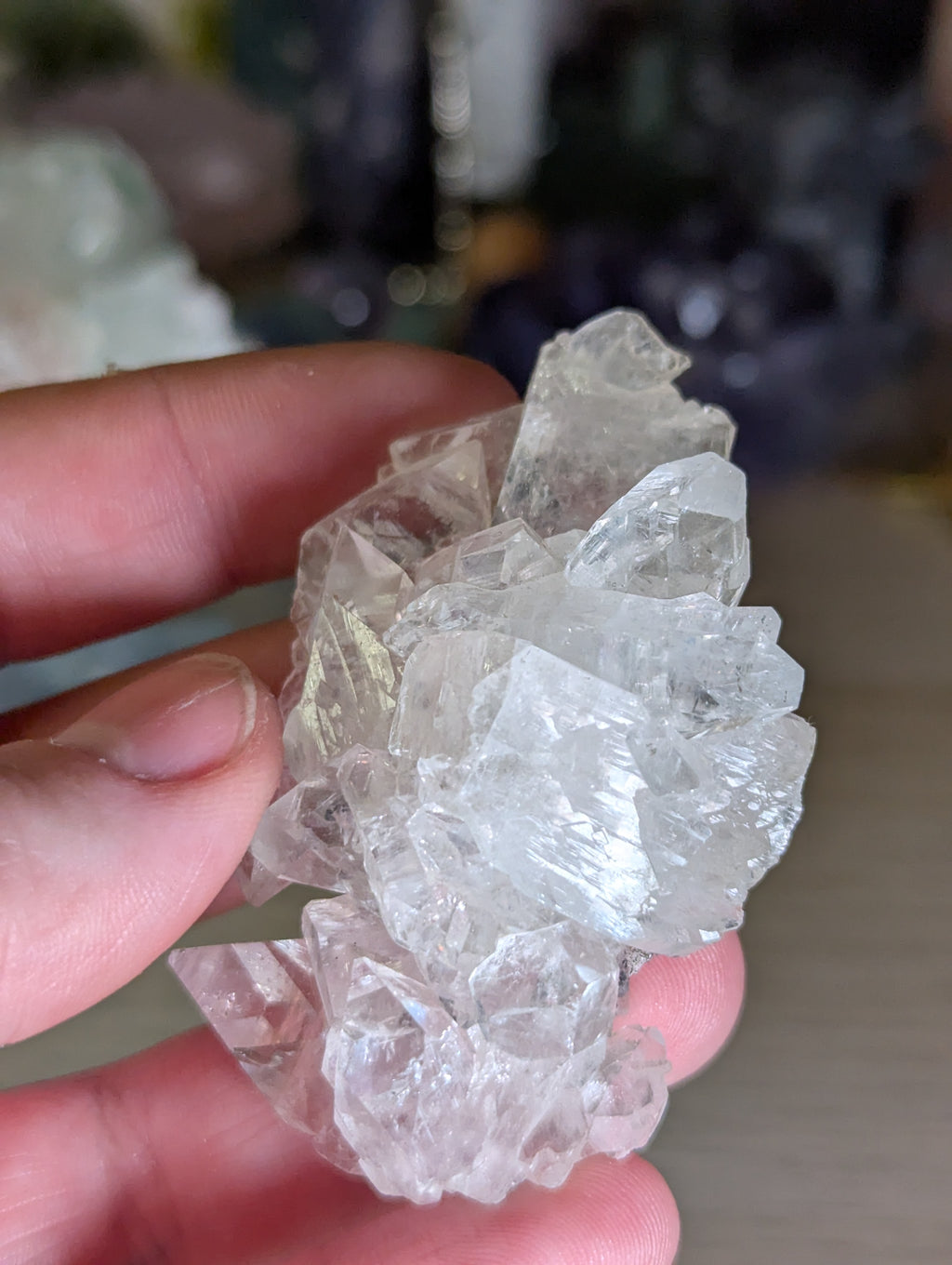Stunning Crystal diamond Apophyllite incase