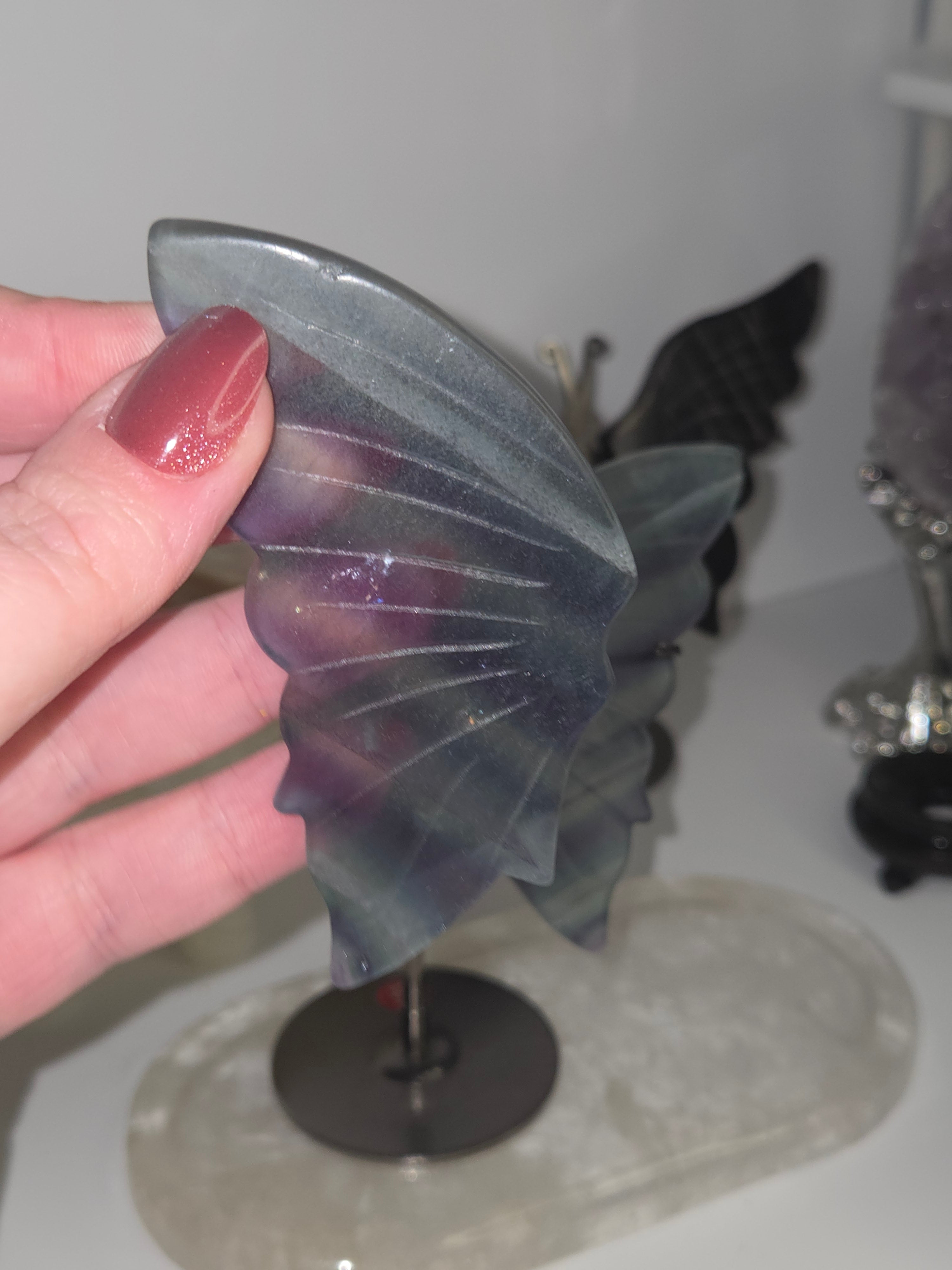 Lavender  flourite crystal butterfly