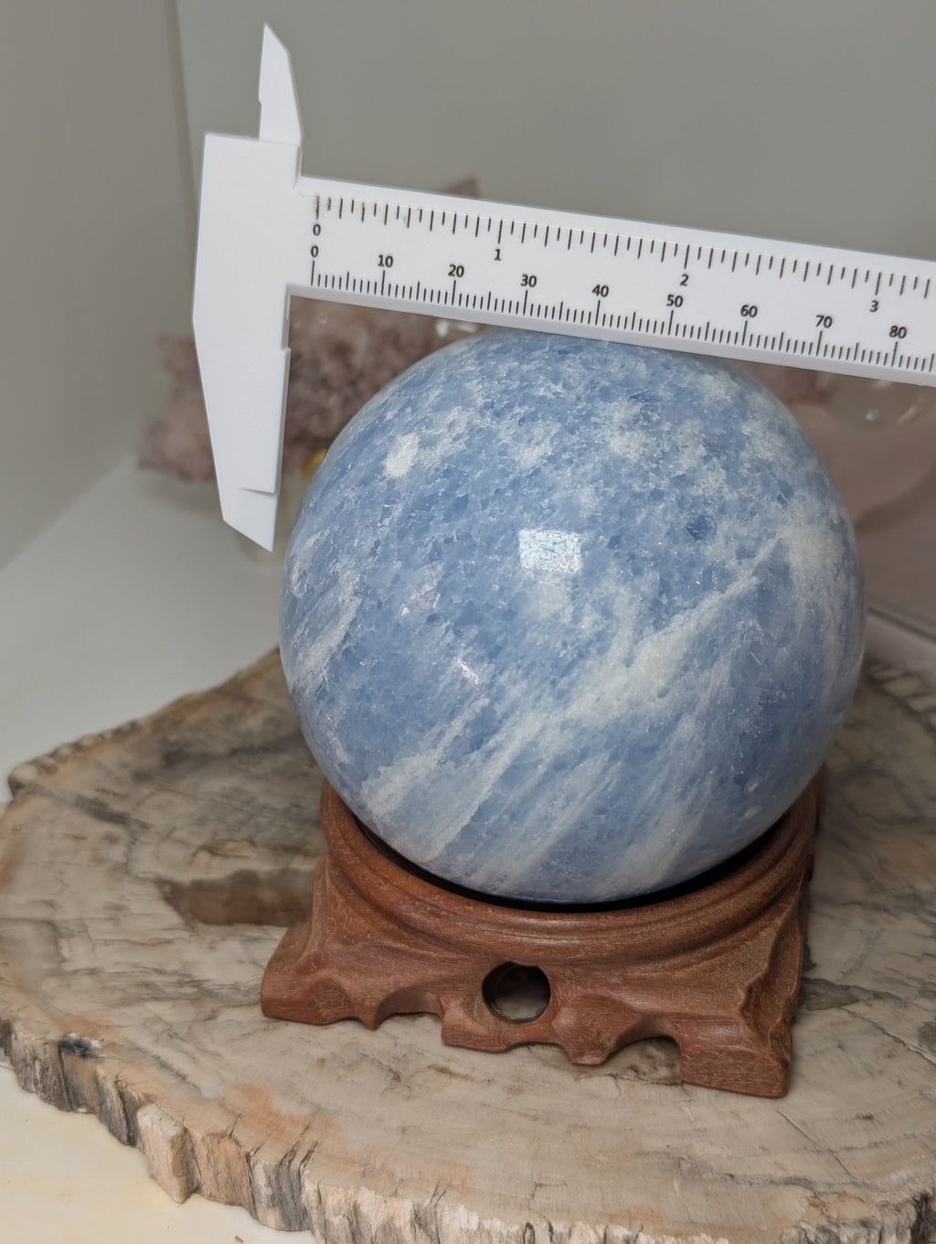 Large celecite crystal sphere