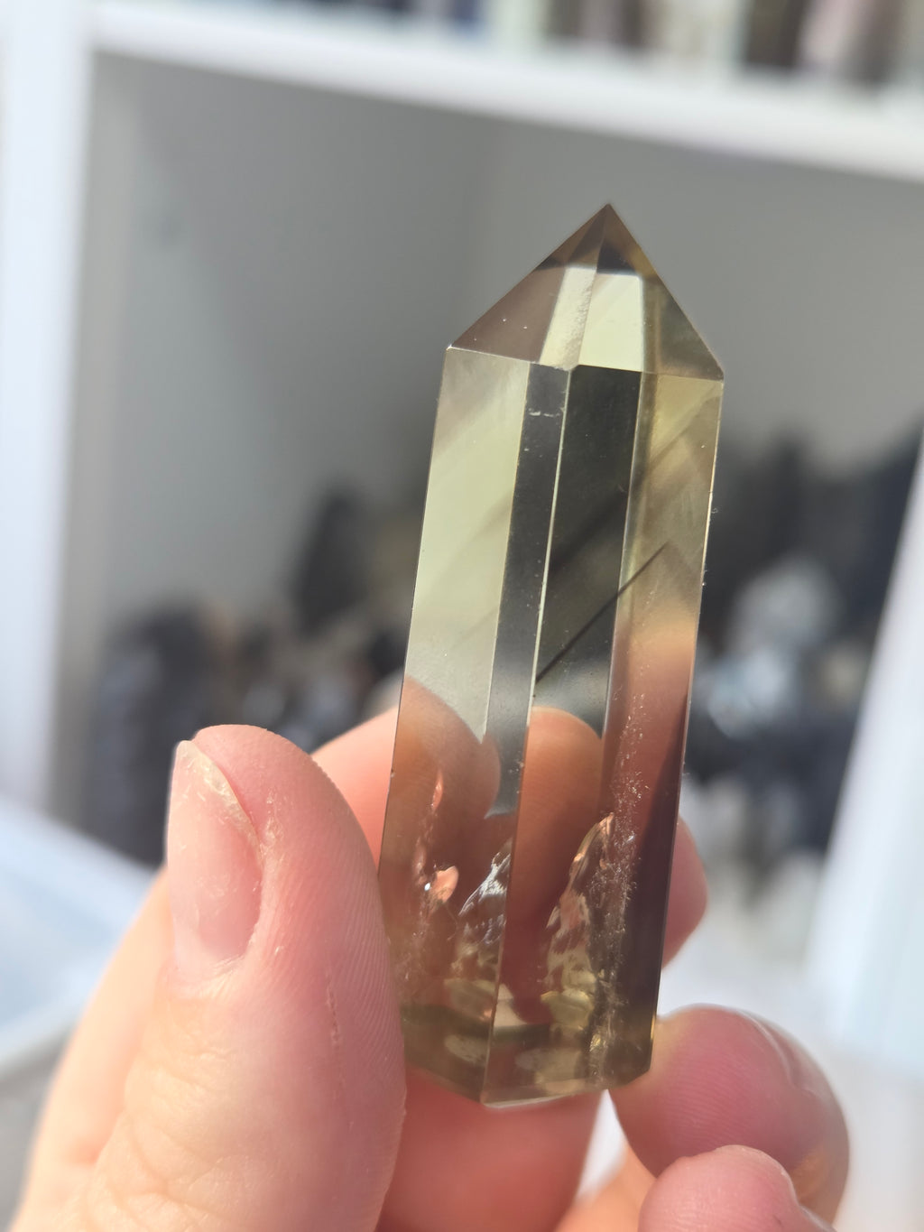 Phantom citrine crystal tower