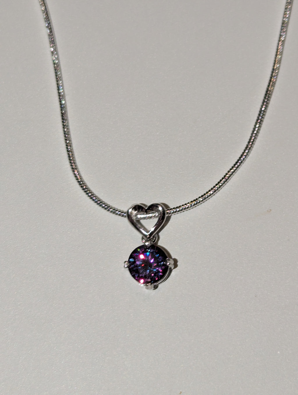 Purple Moissanite diamond necklace S295