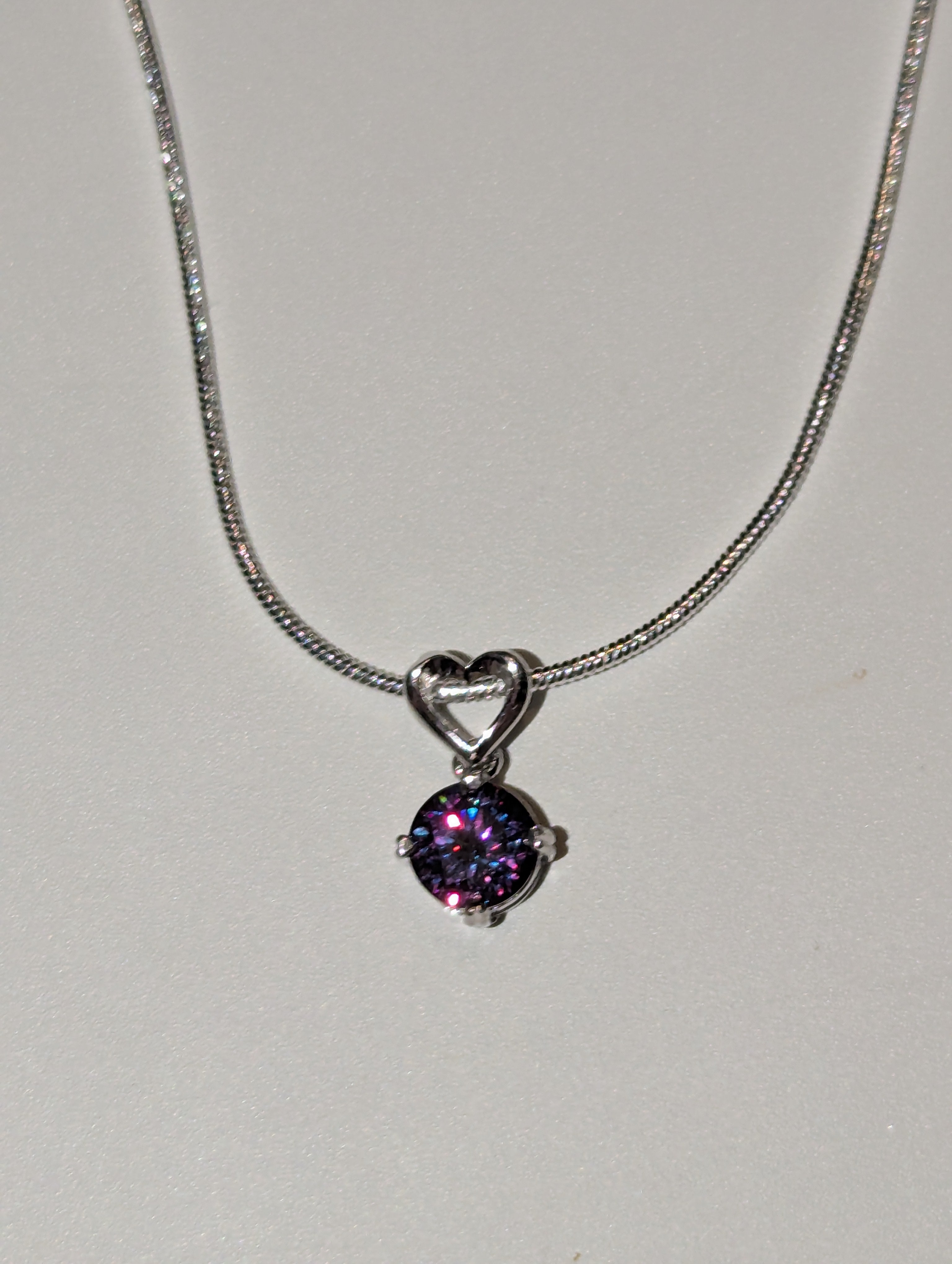 Purple Moissanite diamond necklace S295