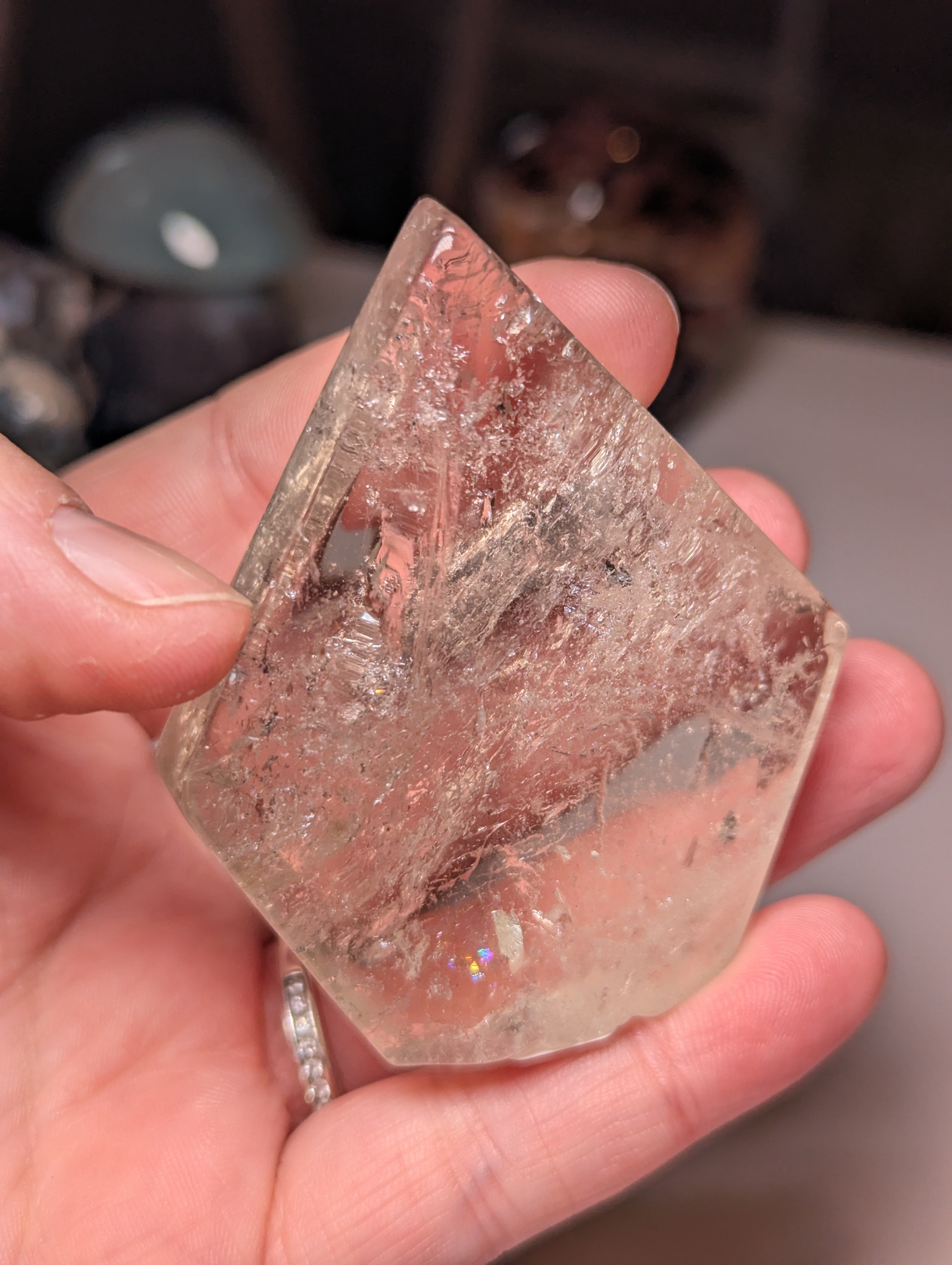 Clear quartz diamond Tear drop