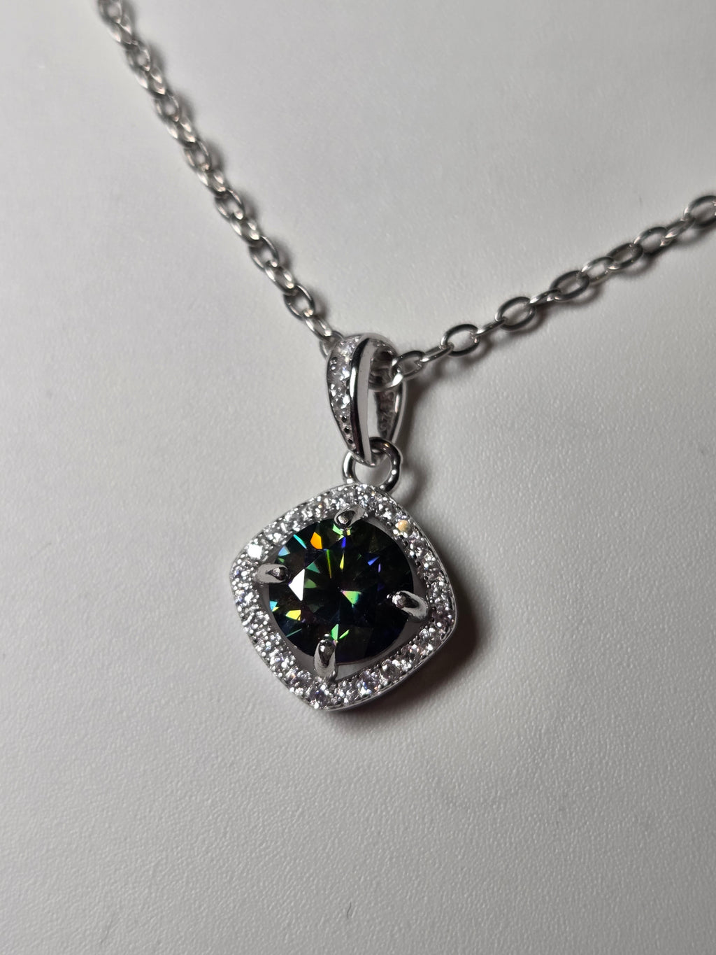 Moissanite diamond necklace
