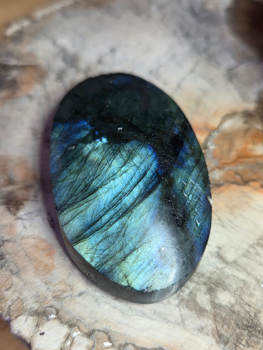 Labradorite crystal palm stone