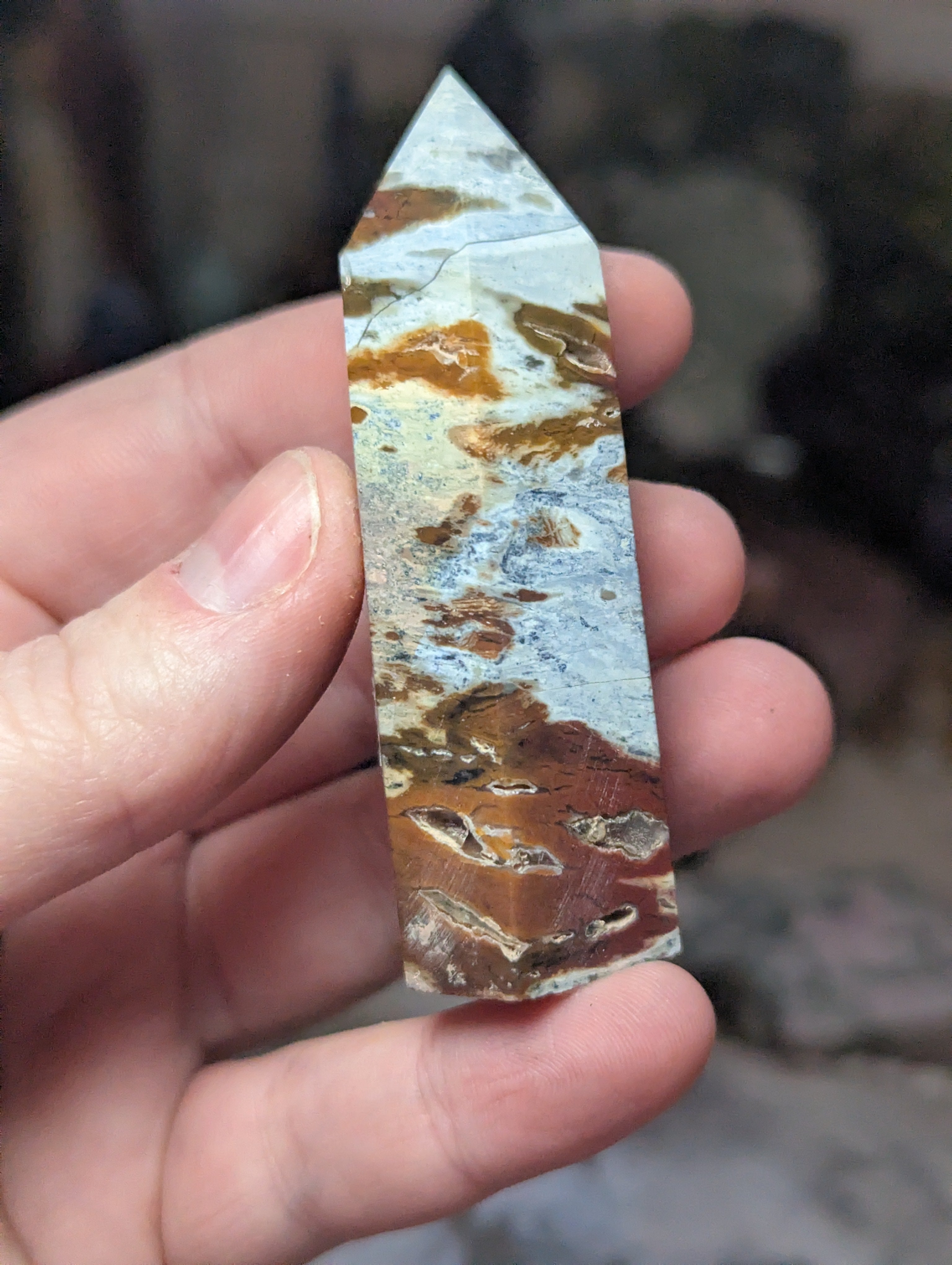 Petrified wood crystal tower