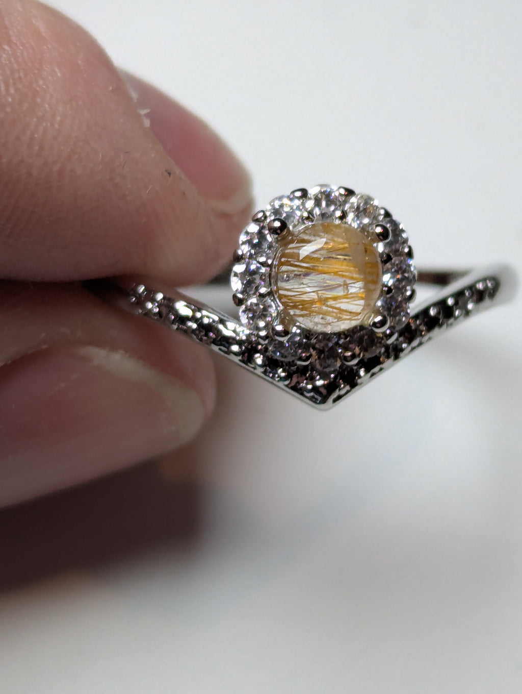Golden Rutlile crystal Adjustable ring