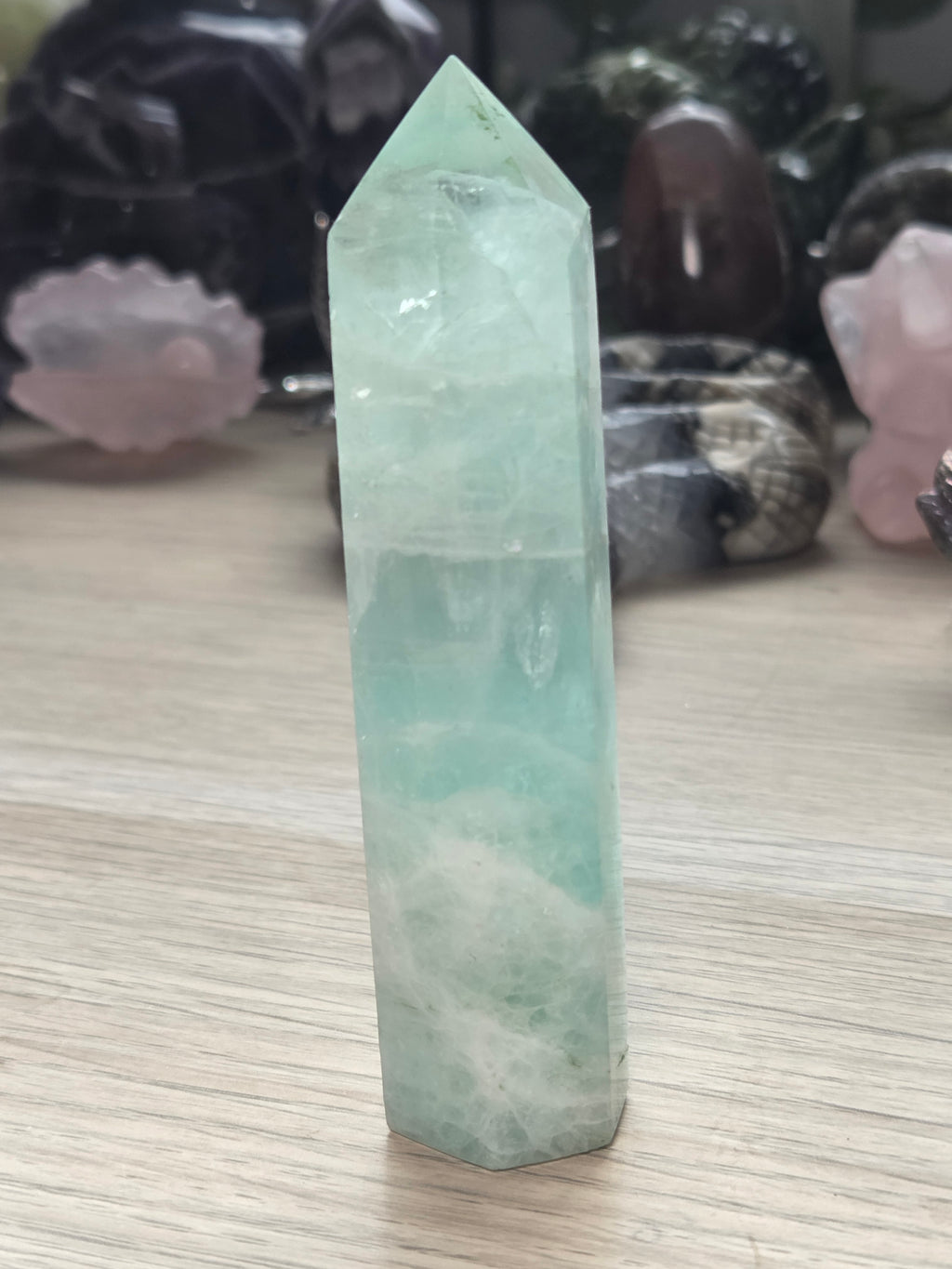 Green flouite crystal tower