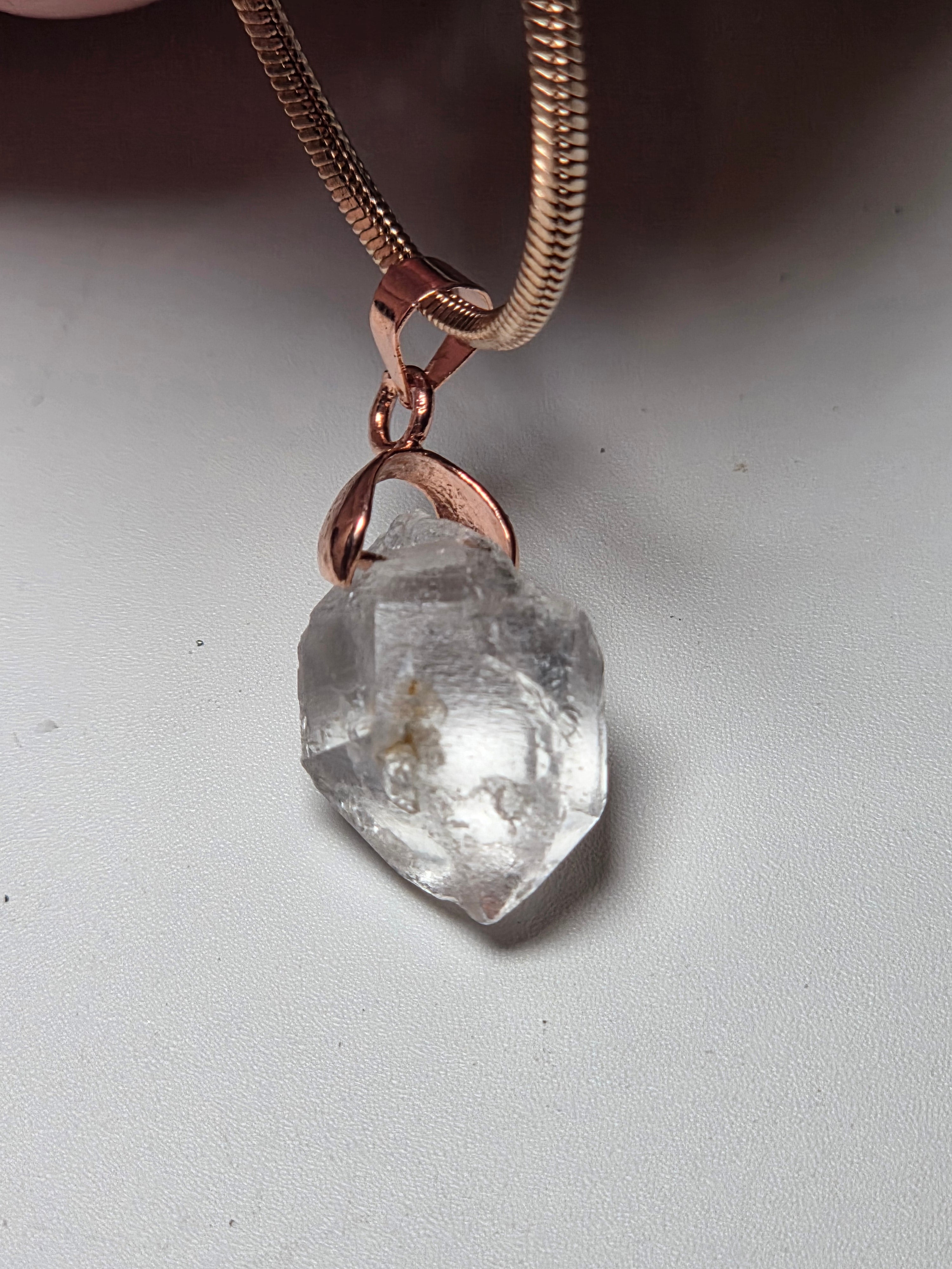 Grade AAA clear quartz crystal handmade necklace wire wrap