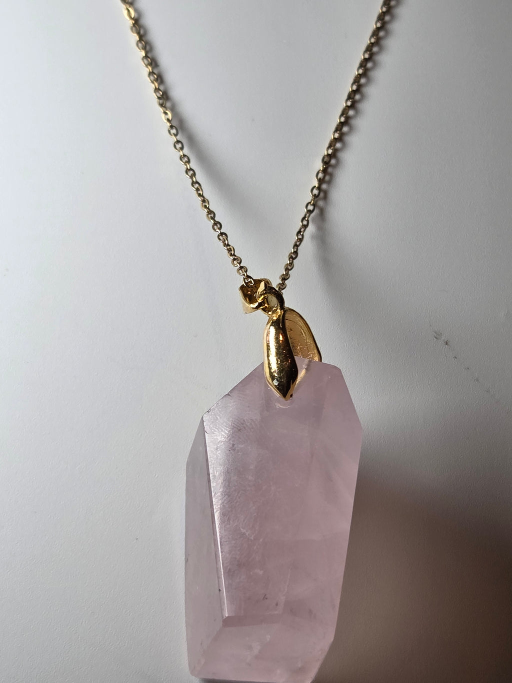 Rose quartz crystal handmade necklace