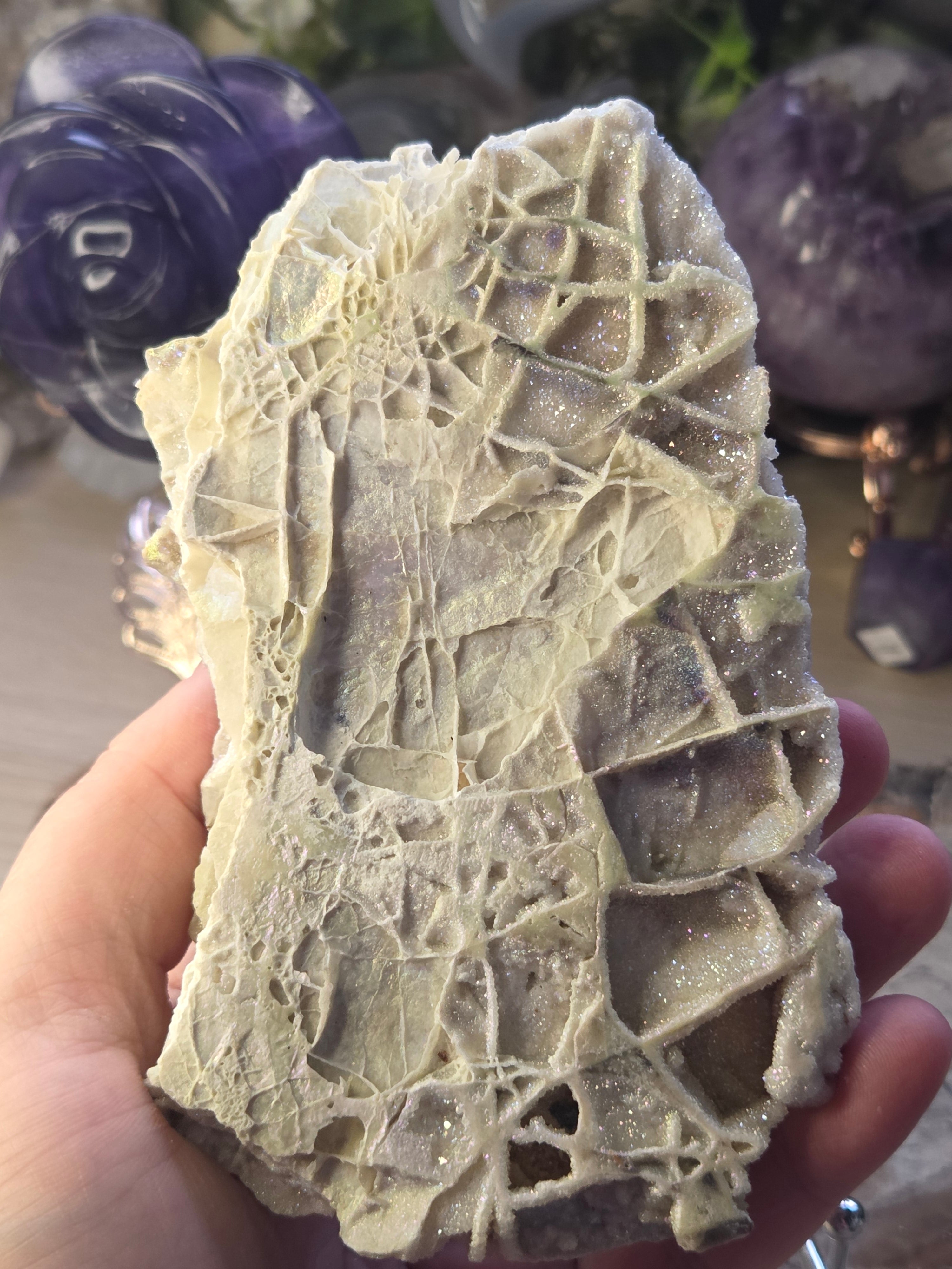 Aura Sphelerite crystal slice with stand
