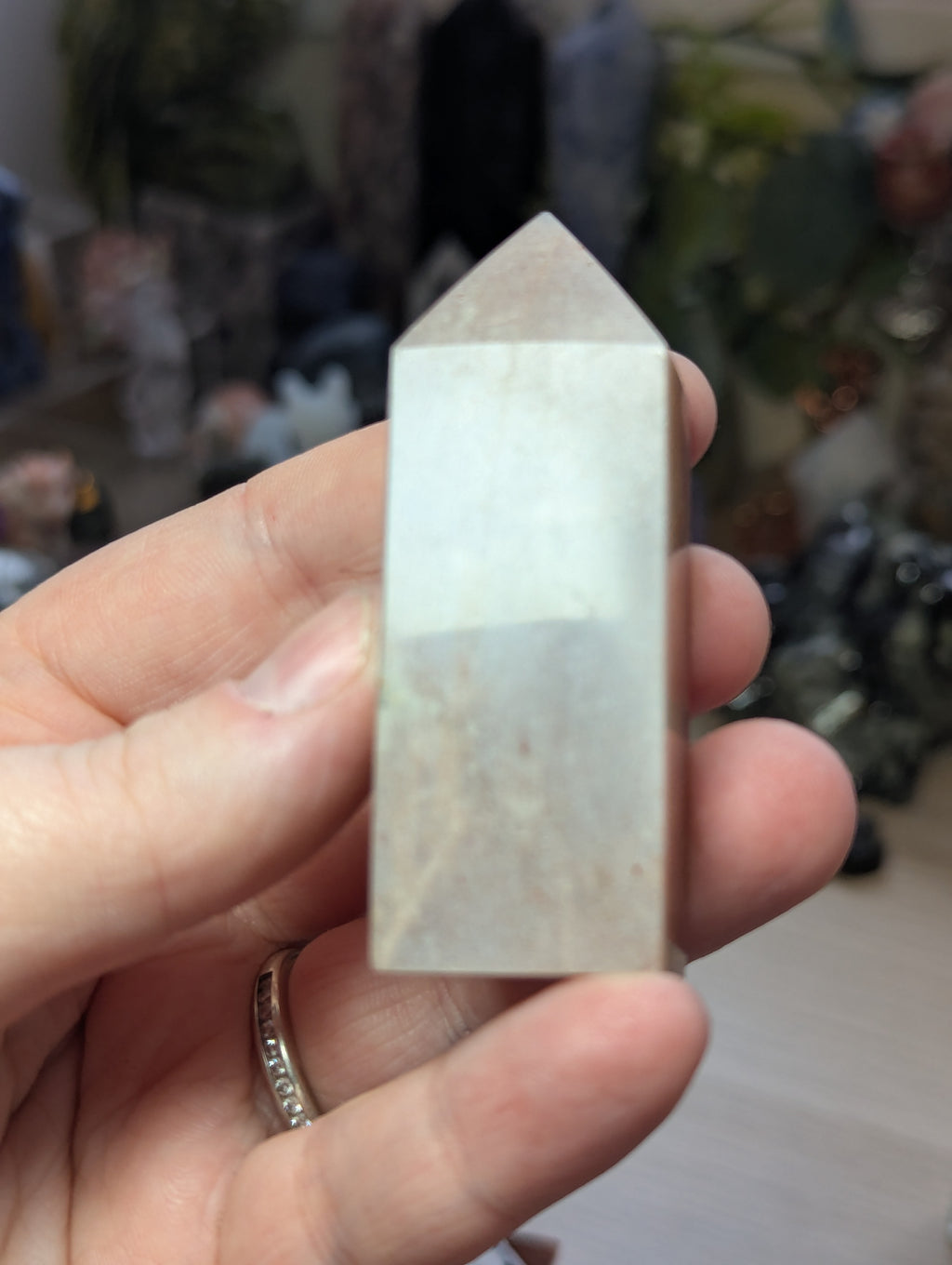 Stunning peach moonstone crystal tower