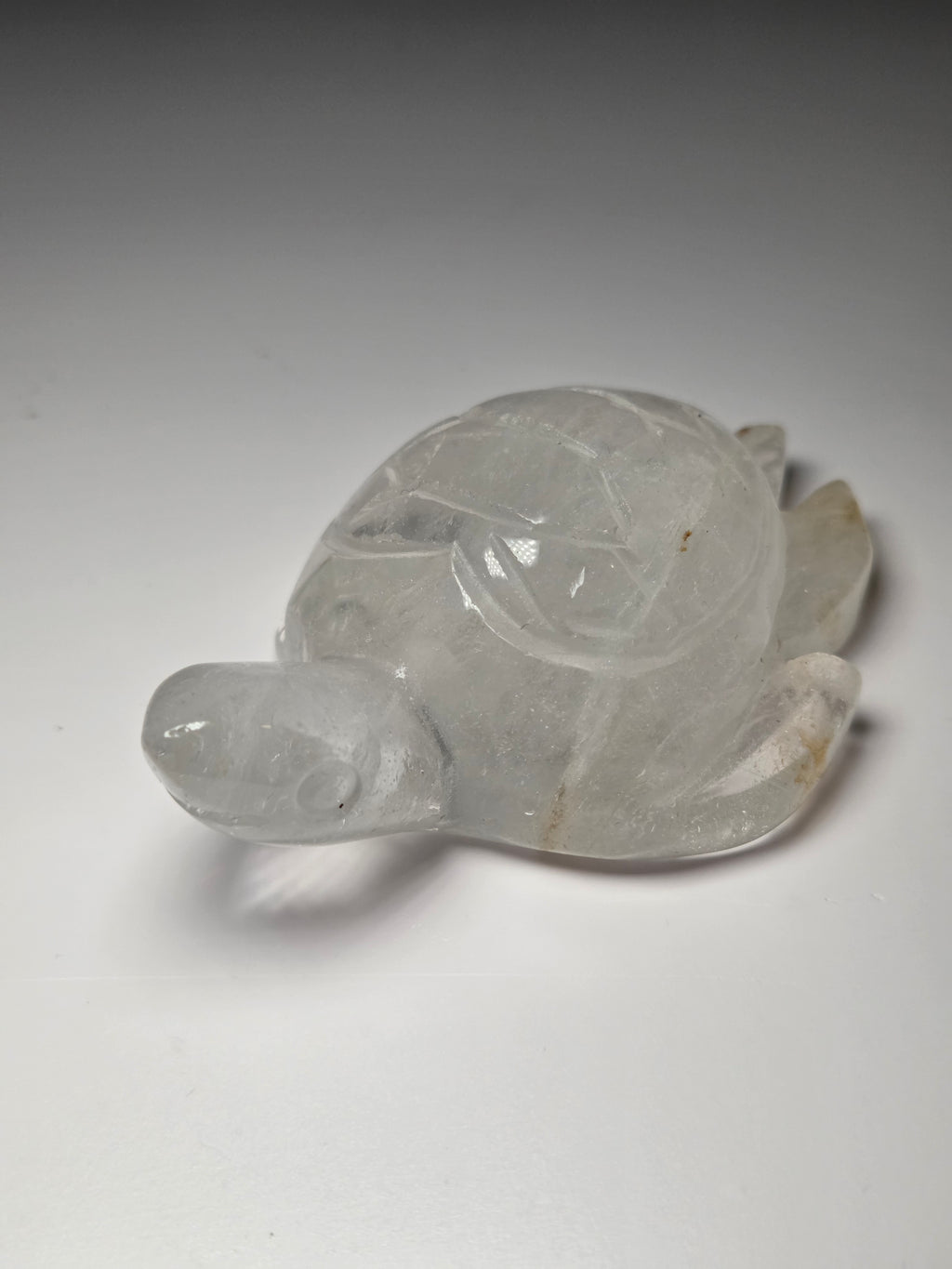 Clear quartz crystal turtle