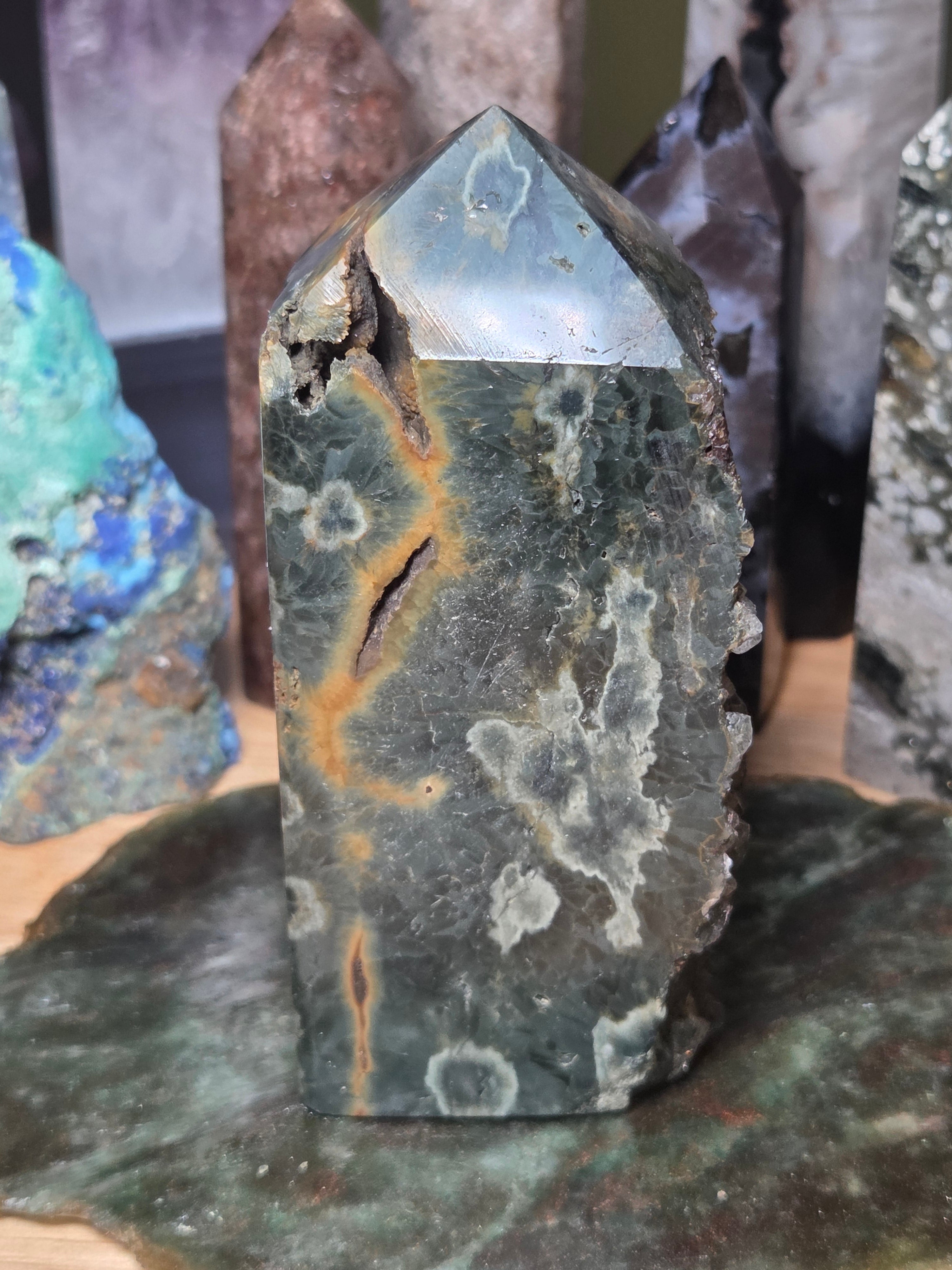 Raw Ocean Jasper crystal tower