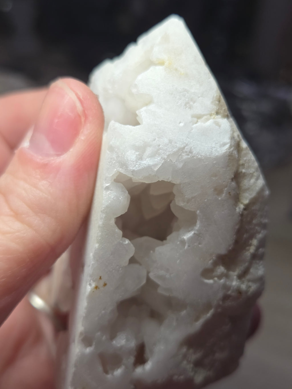Milky quartz crystal tower