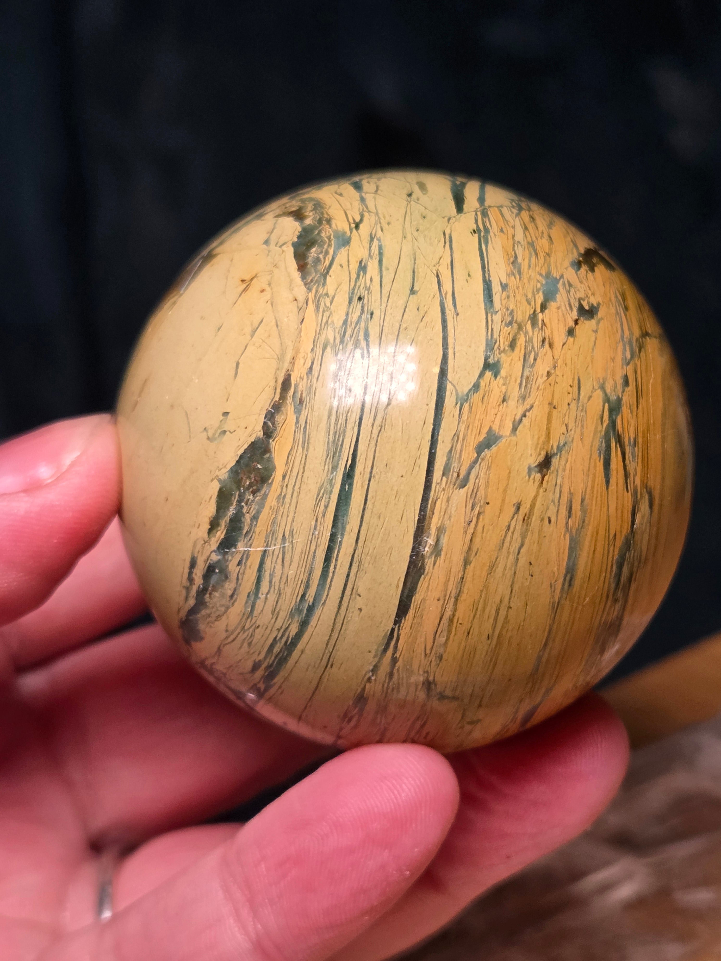 Lemon jade crystal sphere