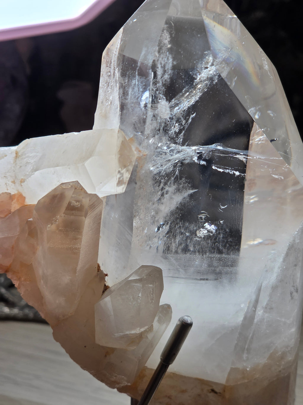 Large raw clear quartz crystal from Brazil