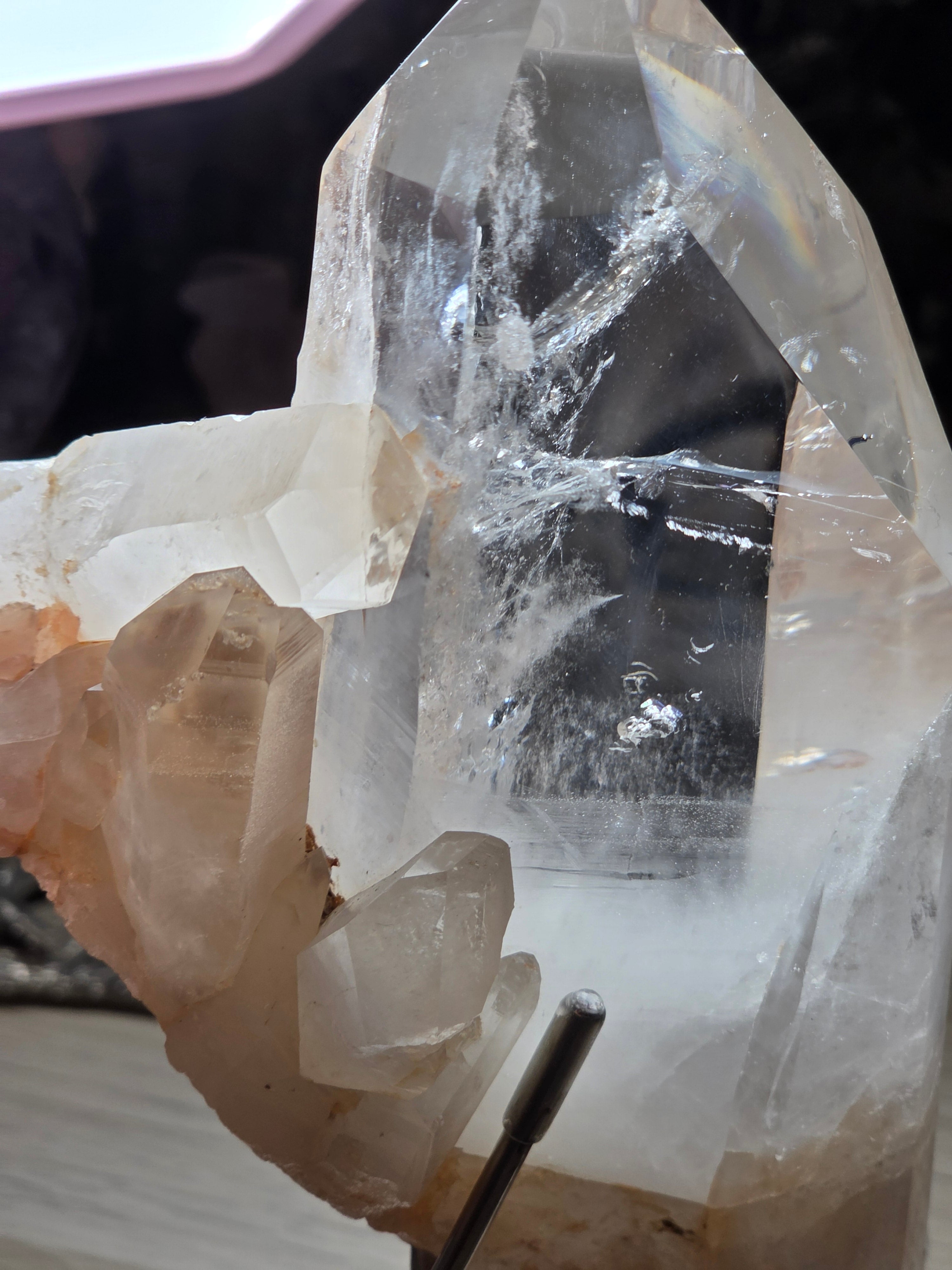 Large raw clear quartz crystal from Brazil