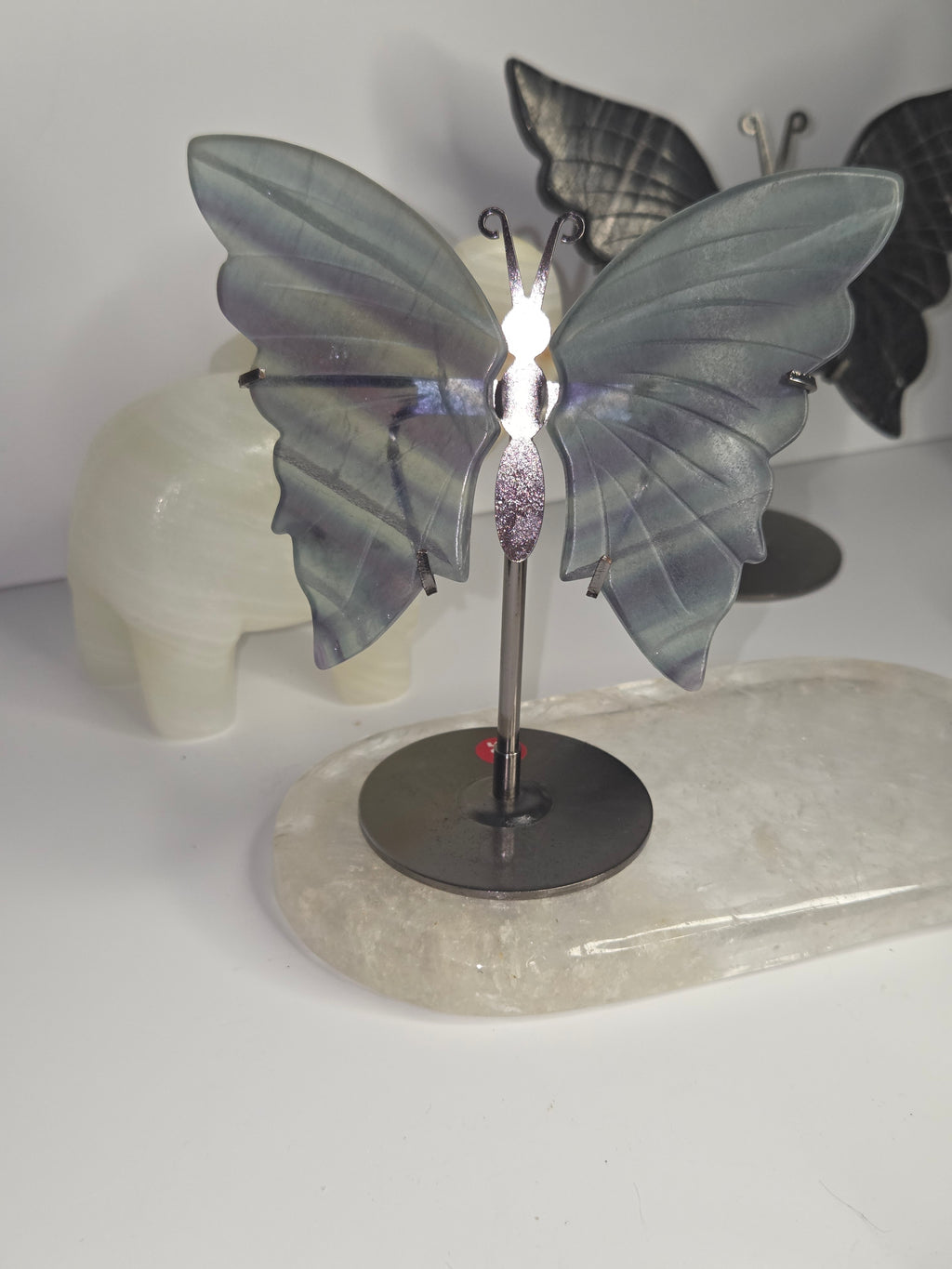 Lavender  flourite crystal butterfly